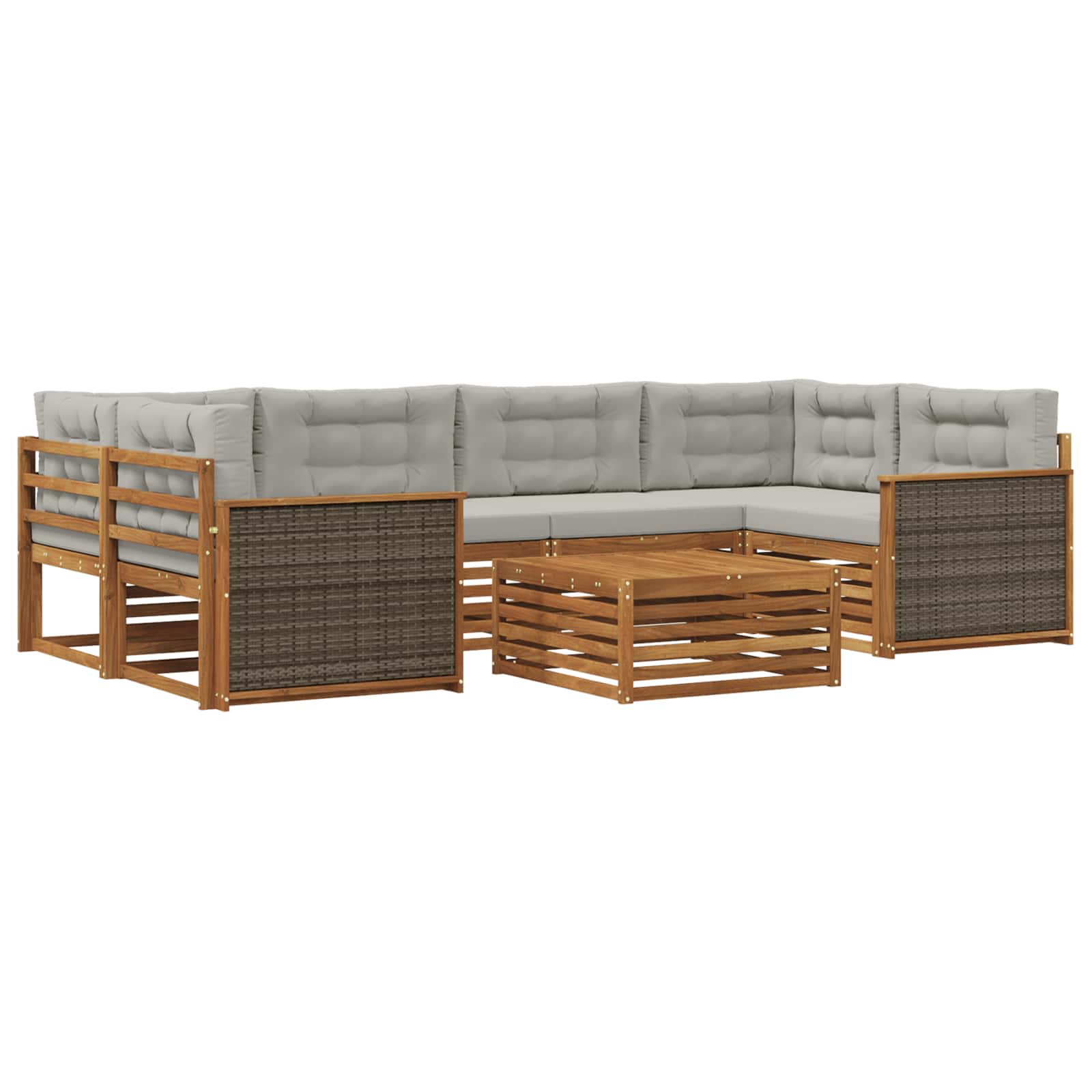 vidaXL Buiten bankenset 7 pcs Naturel