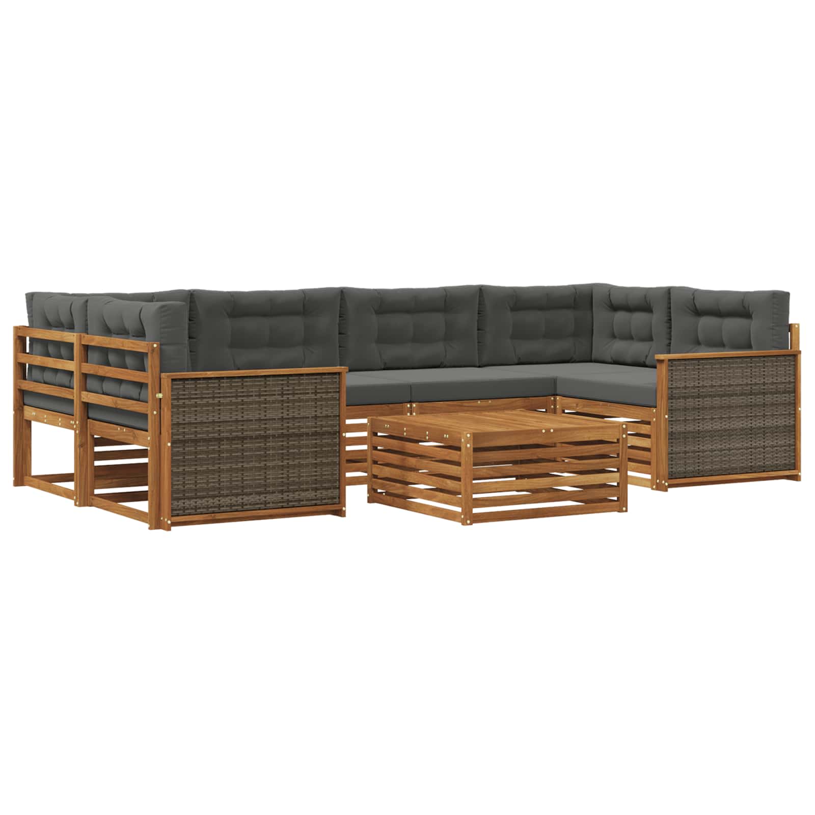 vidaXL Buiten bankenset 7 pcs Naturel