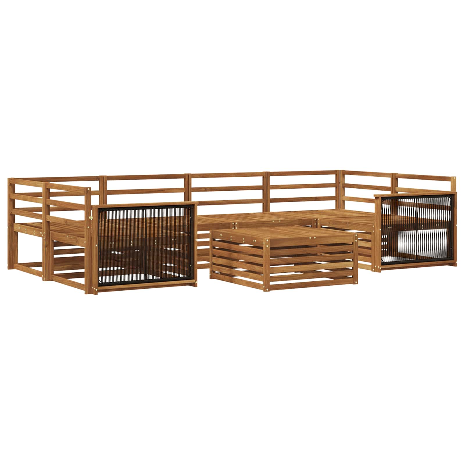 vidaXL Buiten bankenset 7 pcs Naturel