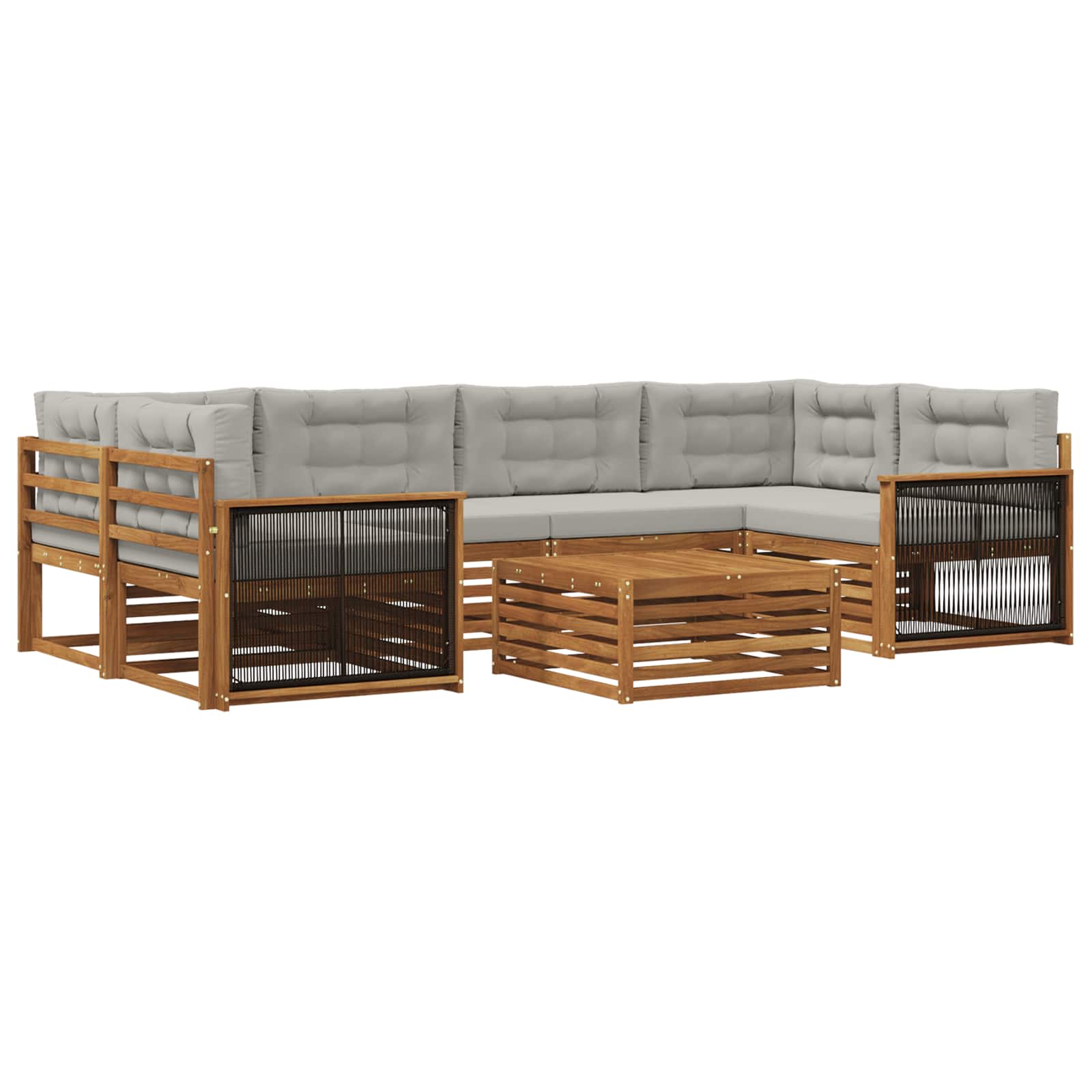 vidaXL Buiten bankenset 7 pcs Naturel