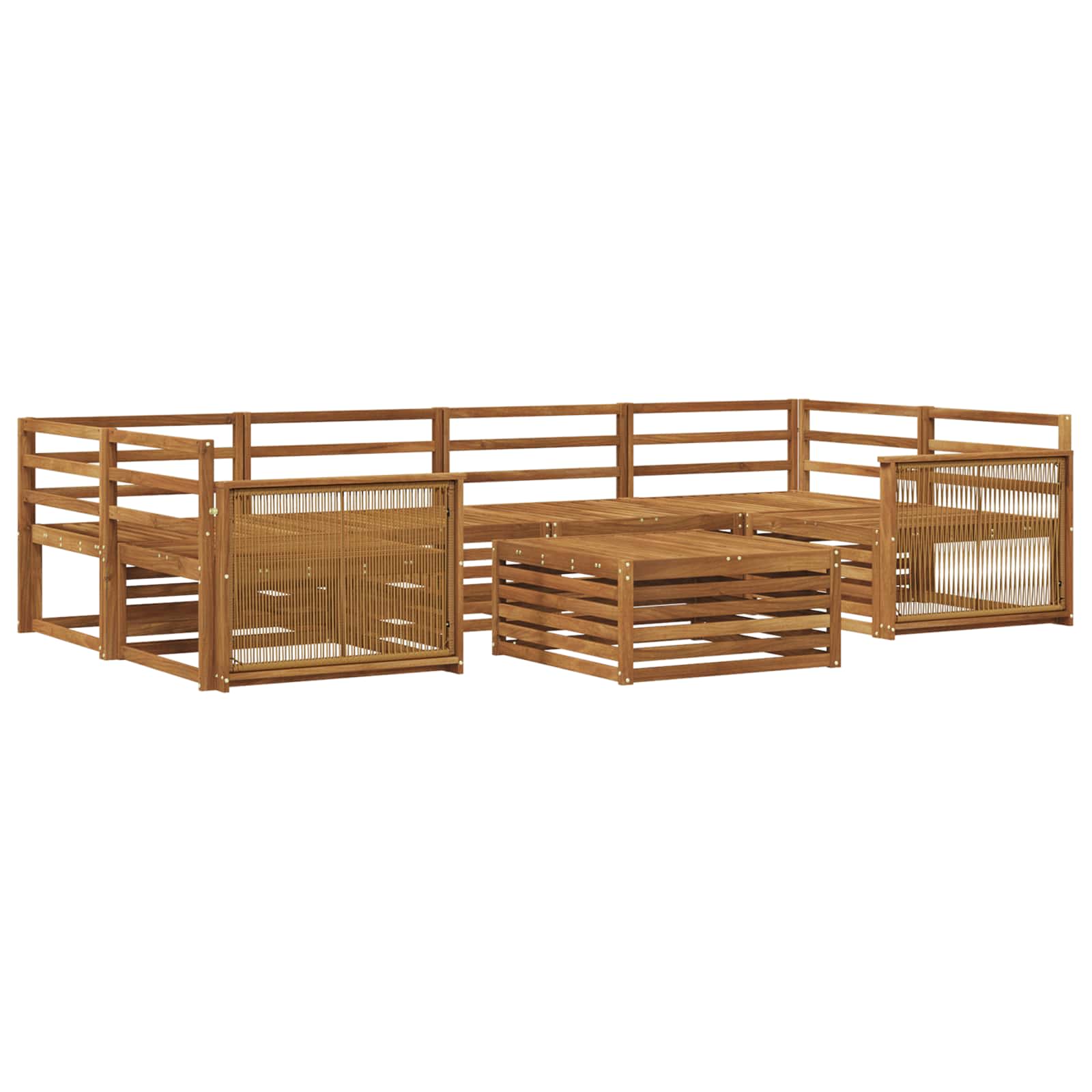 vidaXL Buiten bankenset 7 pcs Naturel