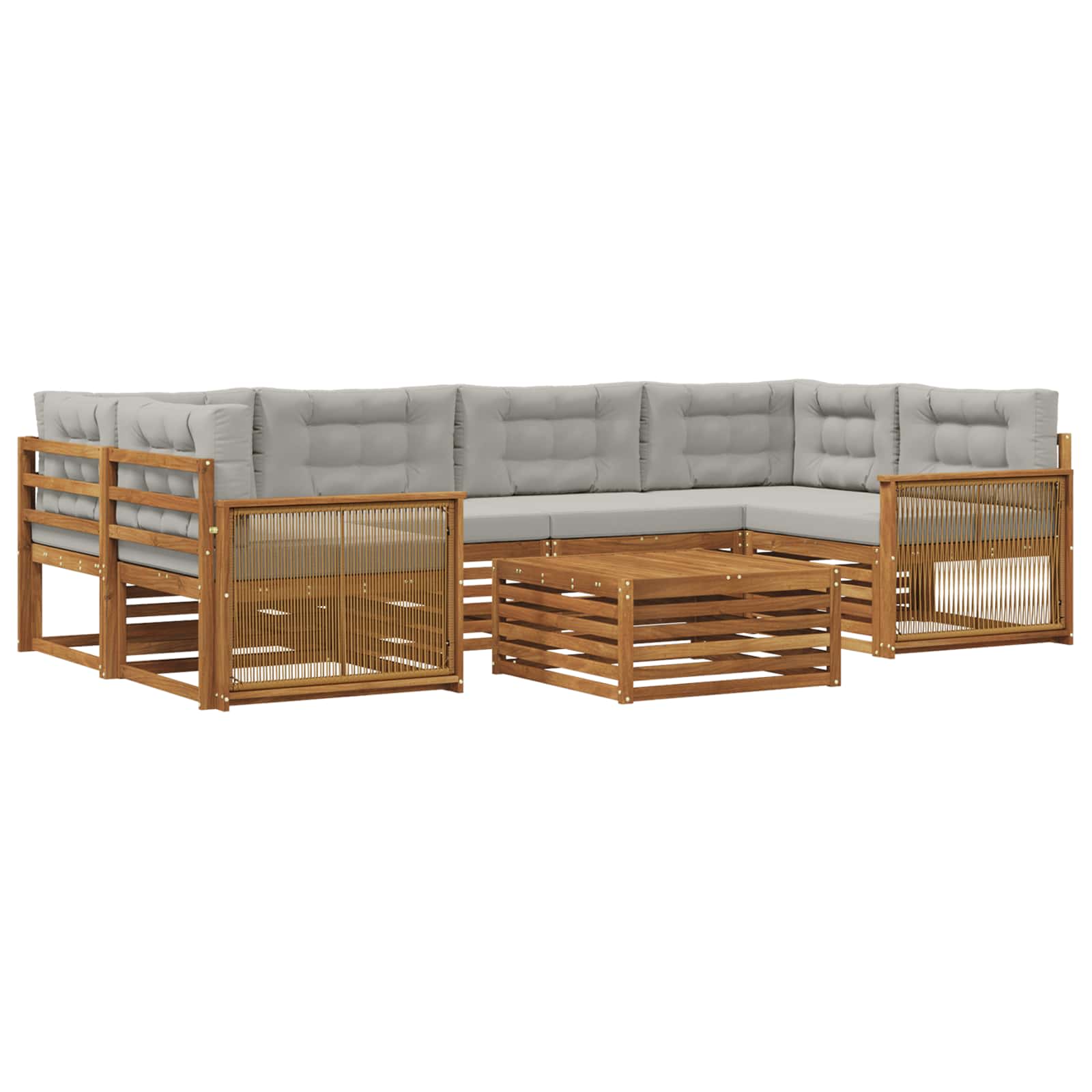 vidaXL Buiten bankenset 7 pcs Naturel