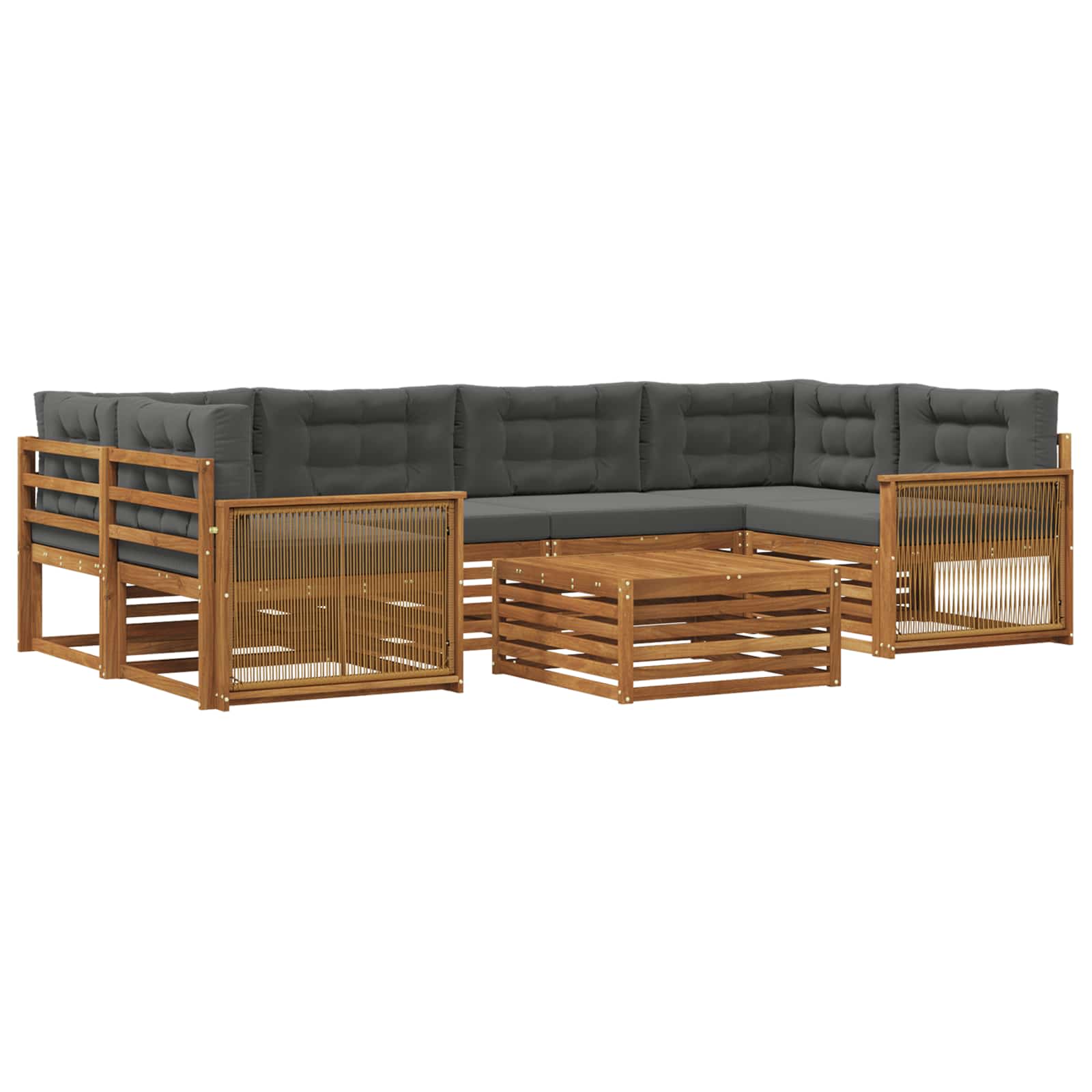 vidaXL Buiten bankenset 7 pcs Naturel