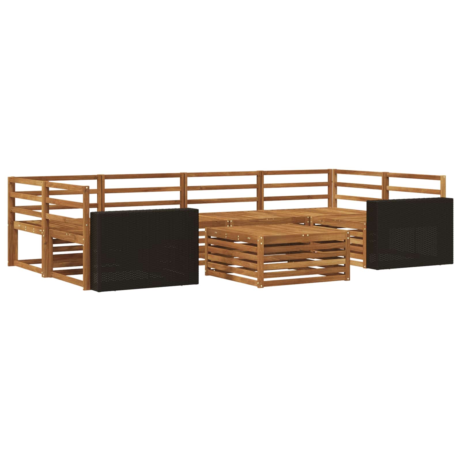 vidaXL Buiten bankenset 7 pcs Naturel