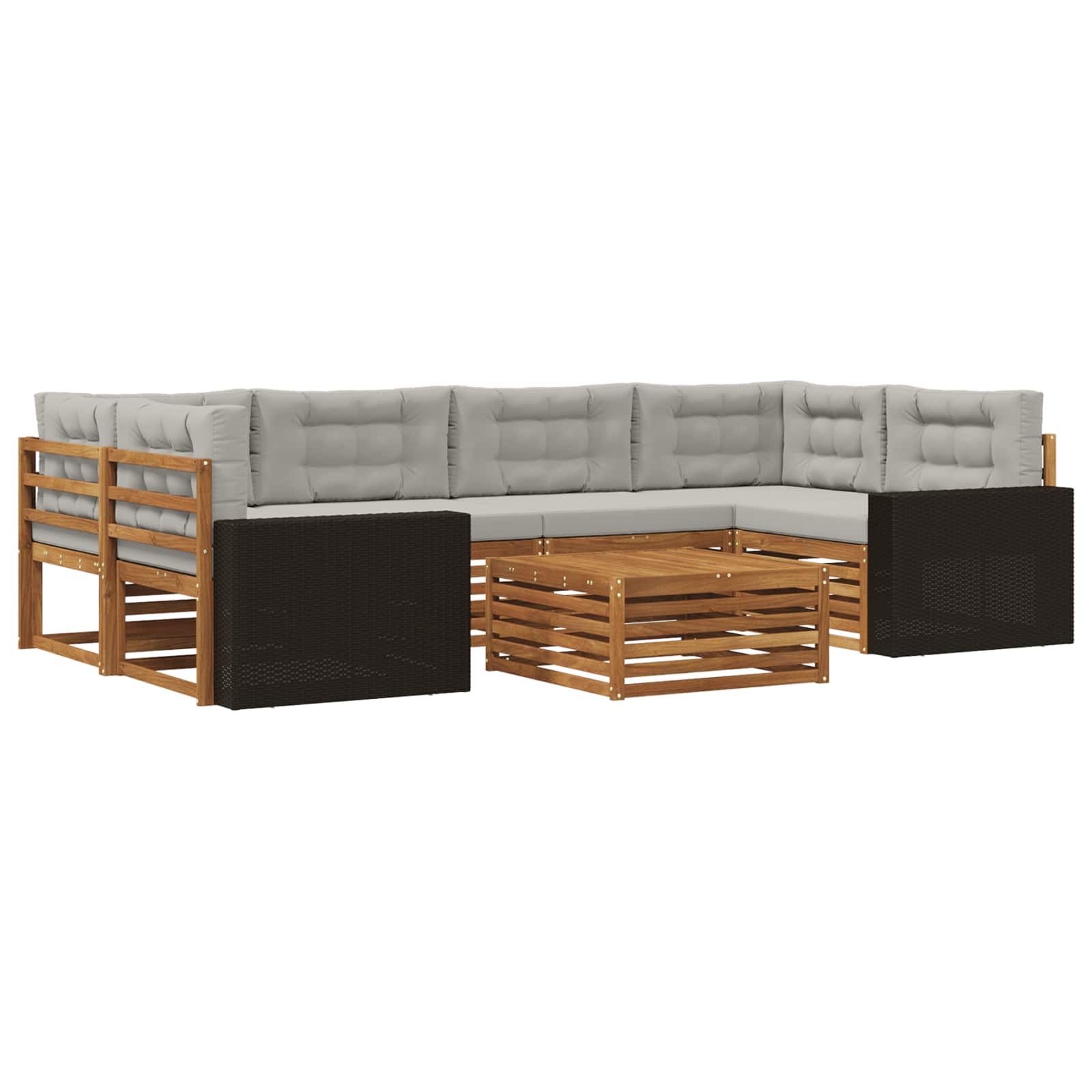 vidaXL Buiten bankenset 7 pcs Naturel