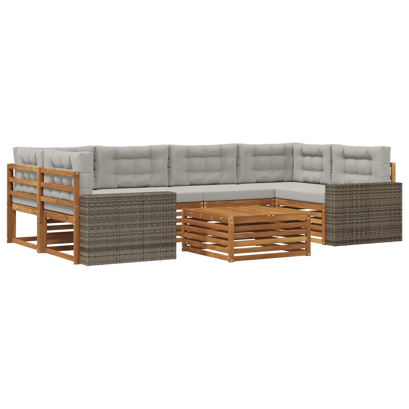 vidaXL Buiten bankenset 7 pcs Naturel