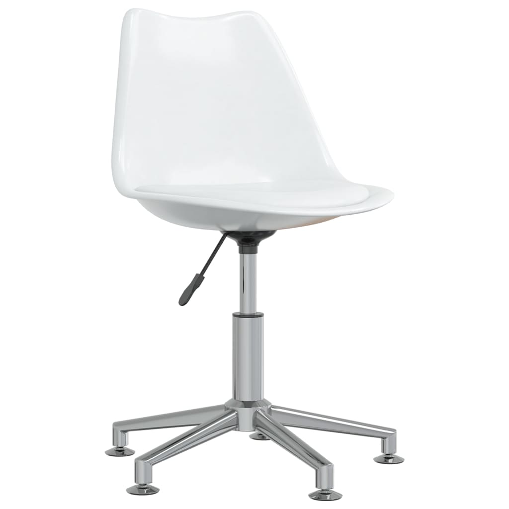 vidaXL Eetkamerstoelen draaibaar 2 st kunstleer wit