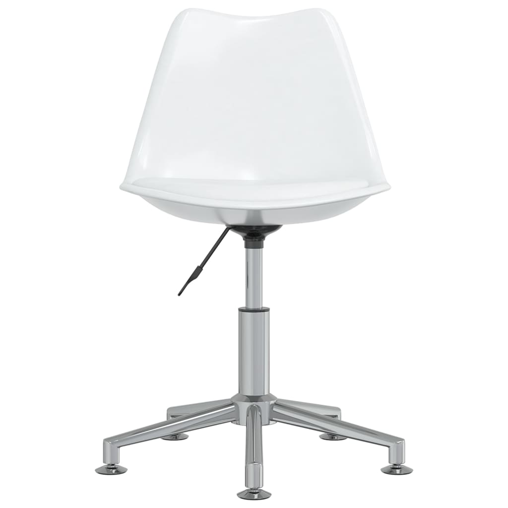 vidaXL Eetkamerstoelen draaibaar 2 st kunstleer wit