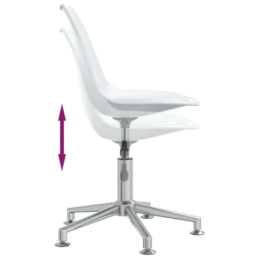 vidaXL Eetkamerstoelen draaibaar 2 st kunstleer wit