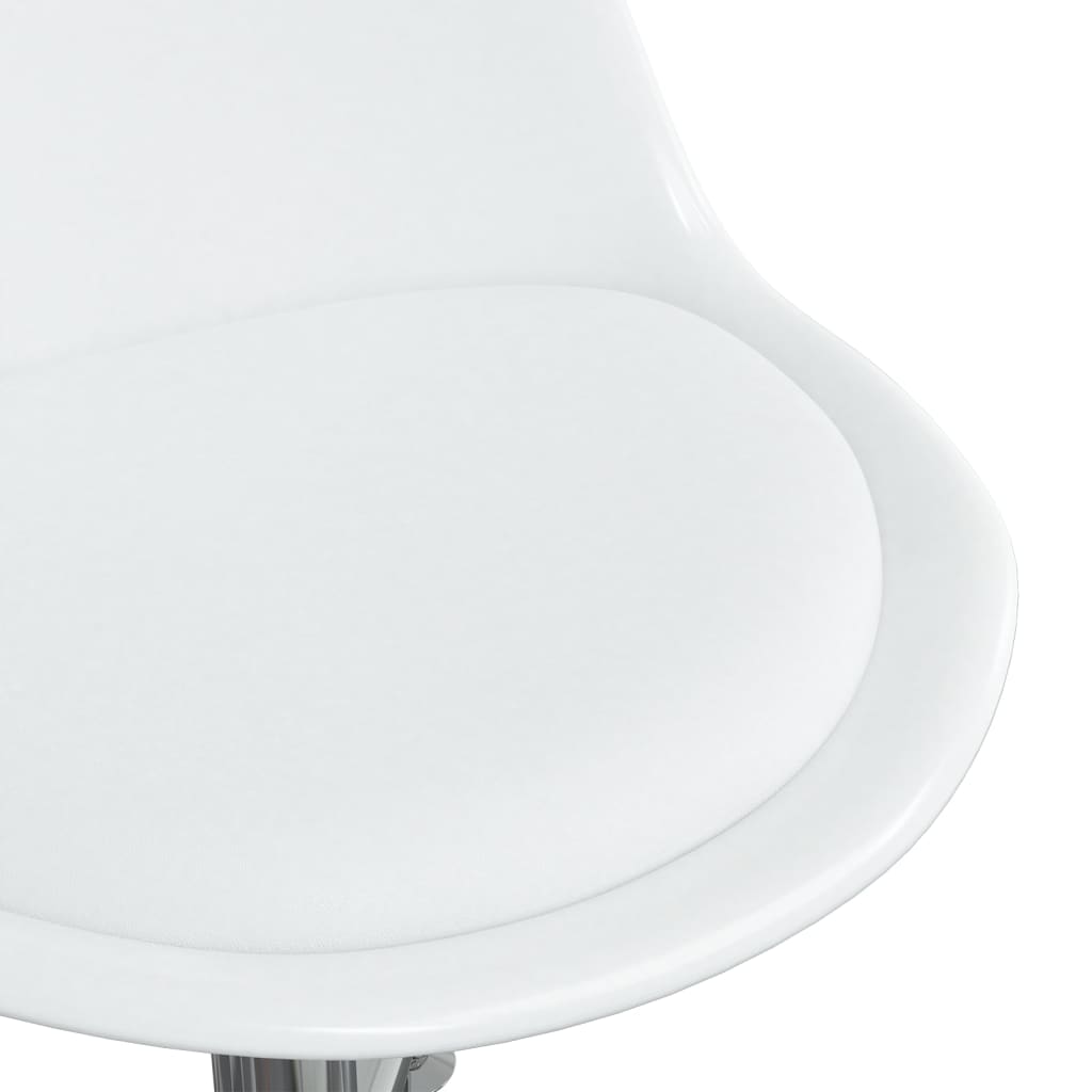 vidaXL Eetkamerstoelen draaibaar 2 st kunstleer wit