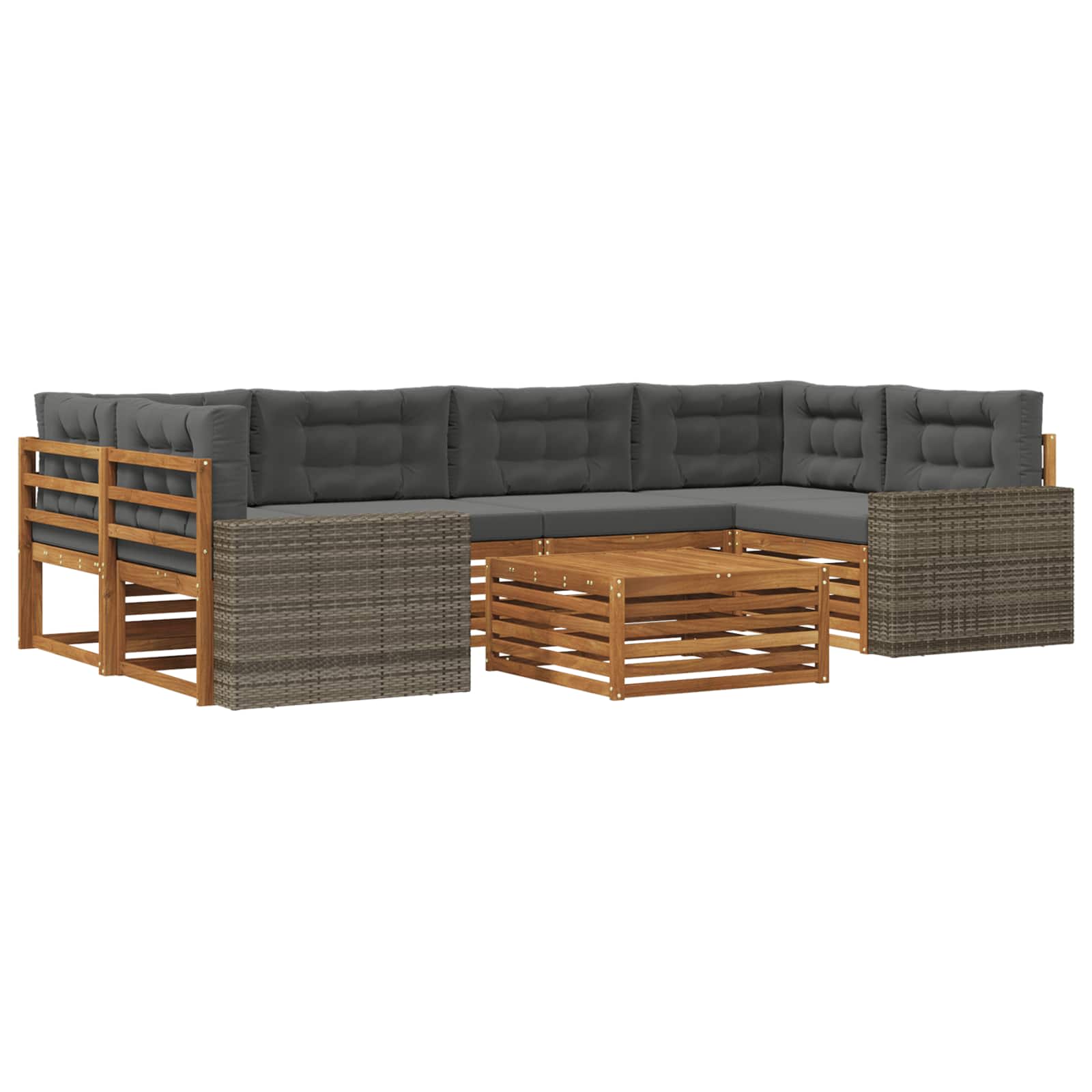 vidaXL Buiten bankenset 7 pcs Naturel
