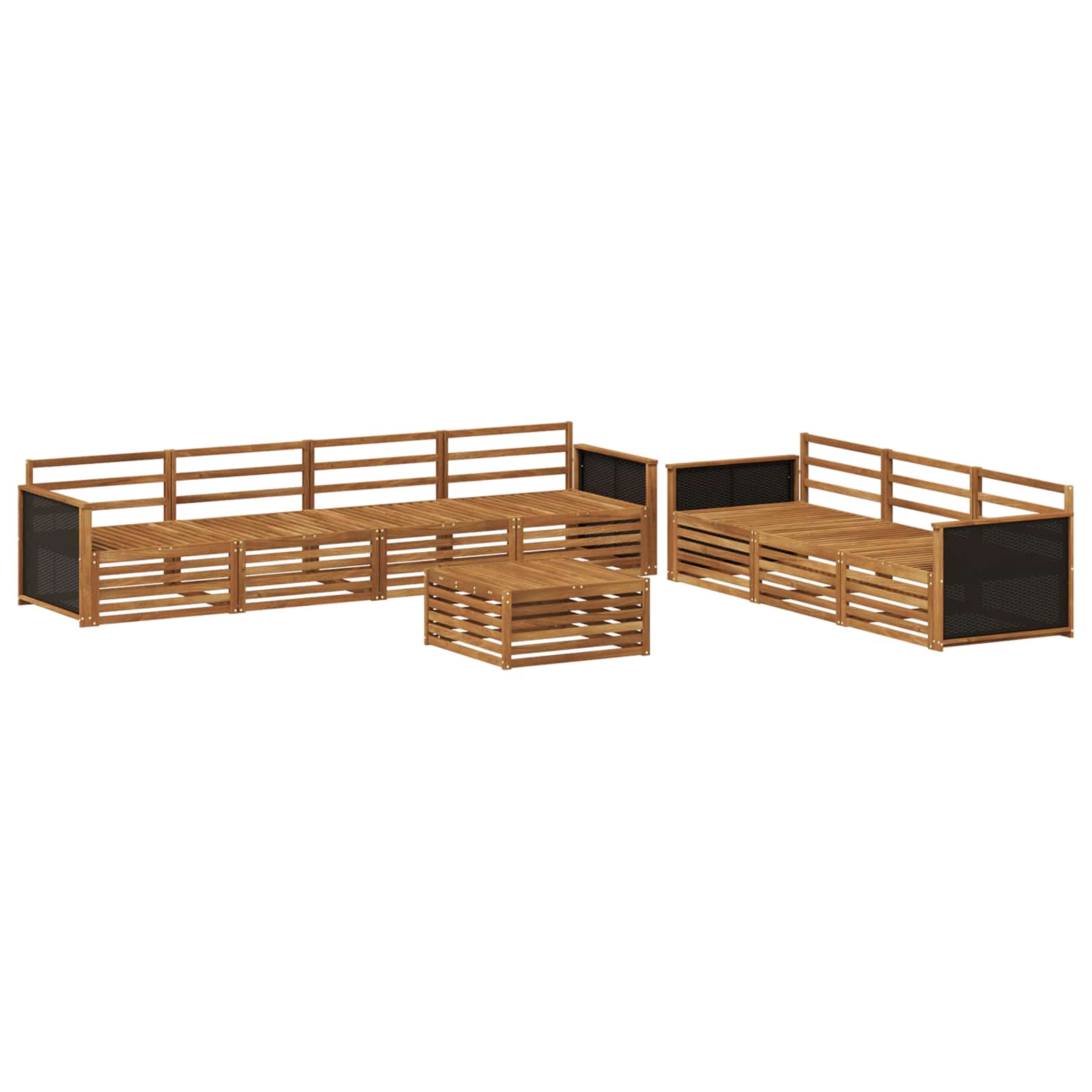 vidaXL Buiten bankenset 8 pcs Naturel
