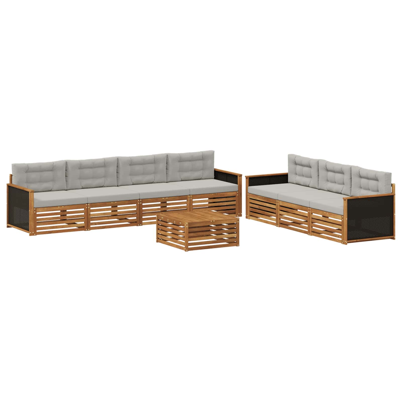 vidaXL Buiten bankenset 8 pcs Naturel