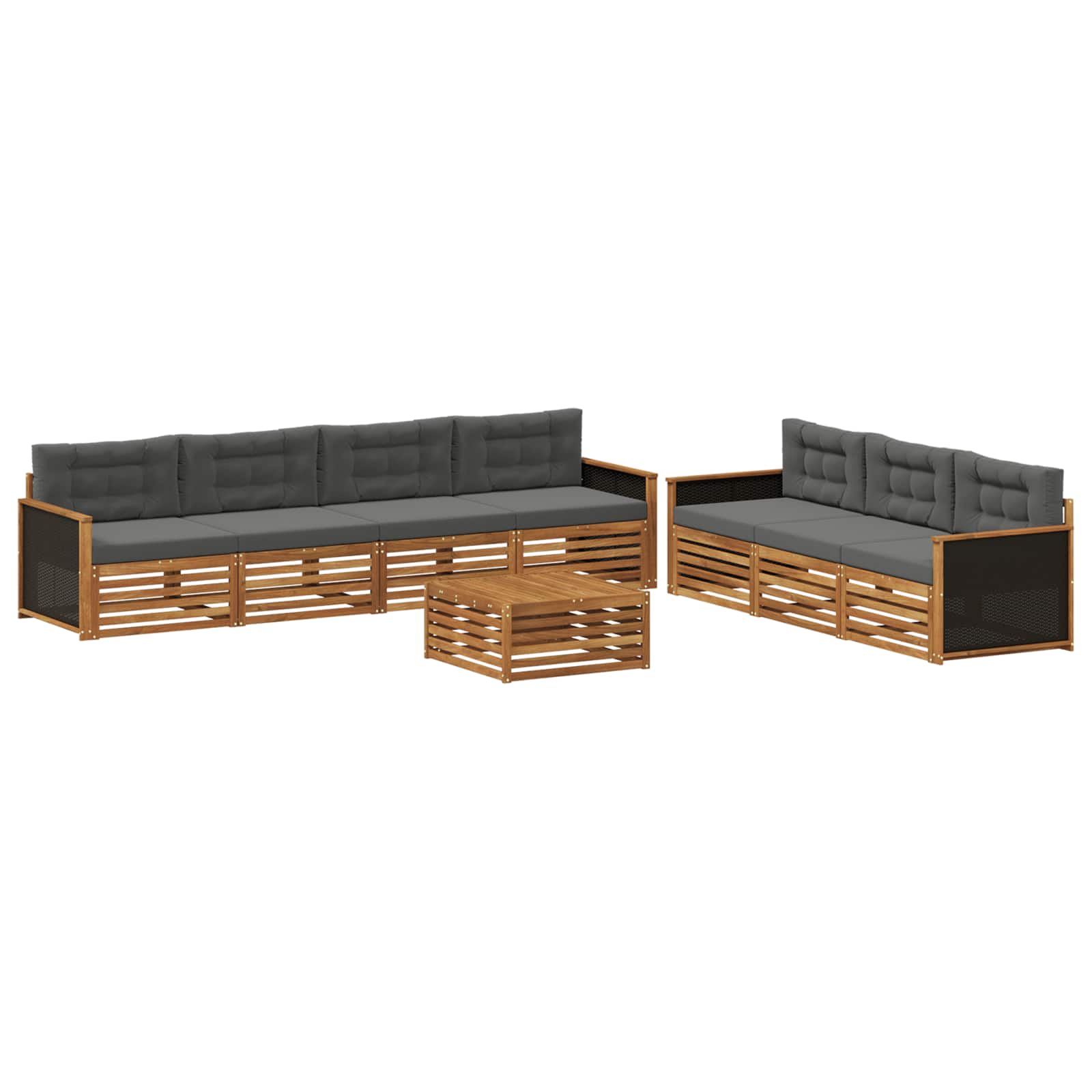 vidaXL Buiten bankenset 8 pcs Naturel