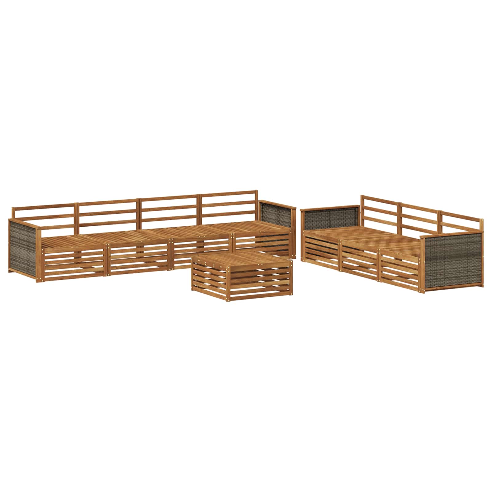 vidaXL Buiten bankenset 8 pcs Naturel