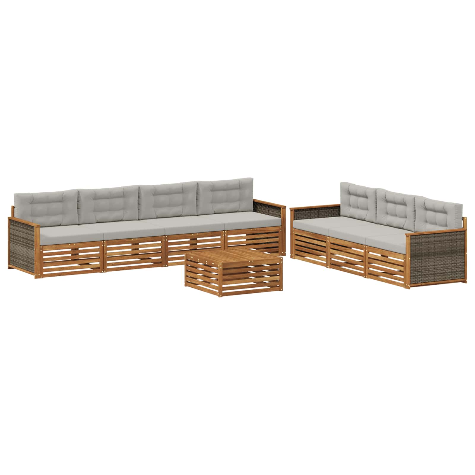 vidaXL Buiten bankenset 8 pcs Naturel