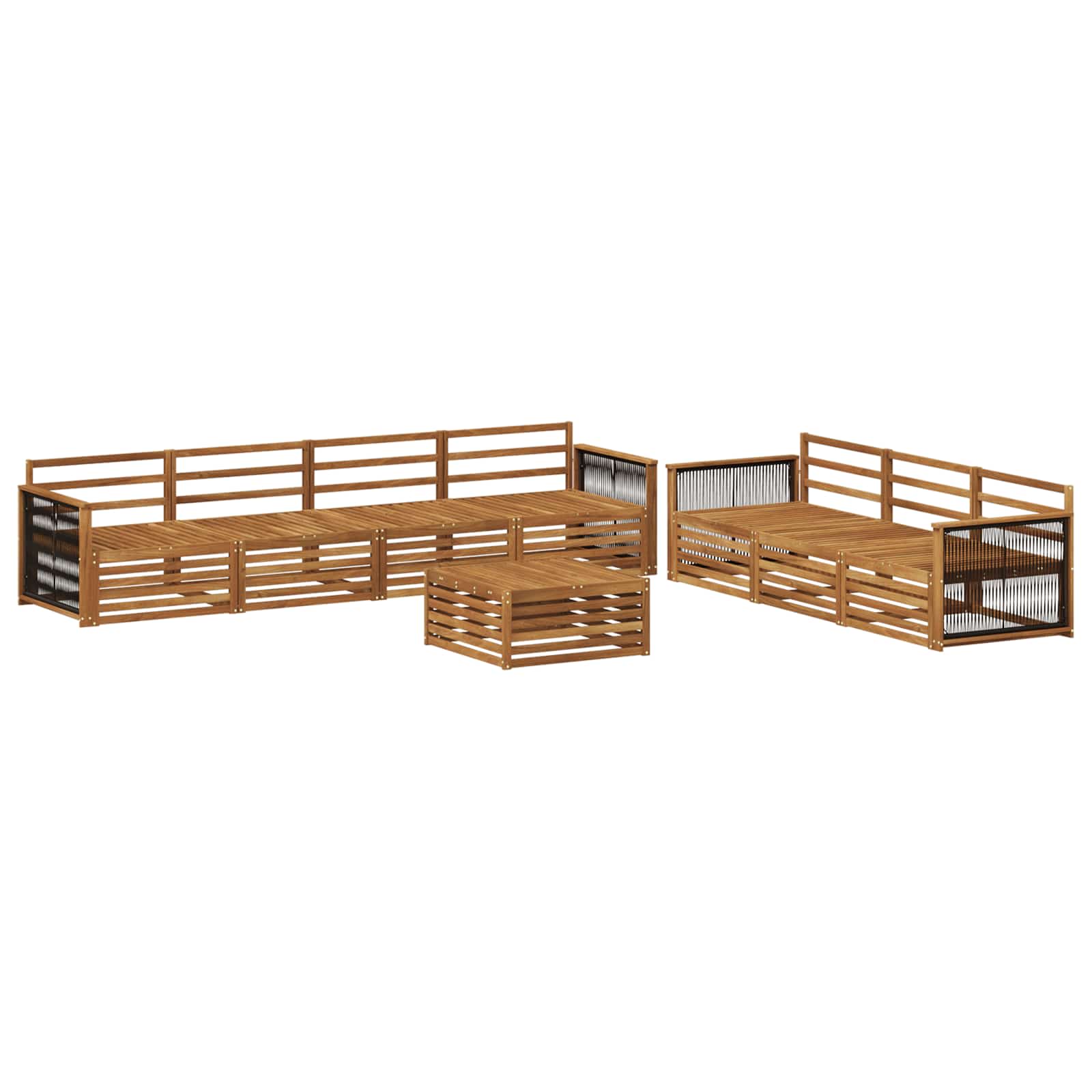 vidaXL Buiten bankenset 8 pcs Naturel