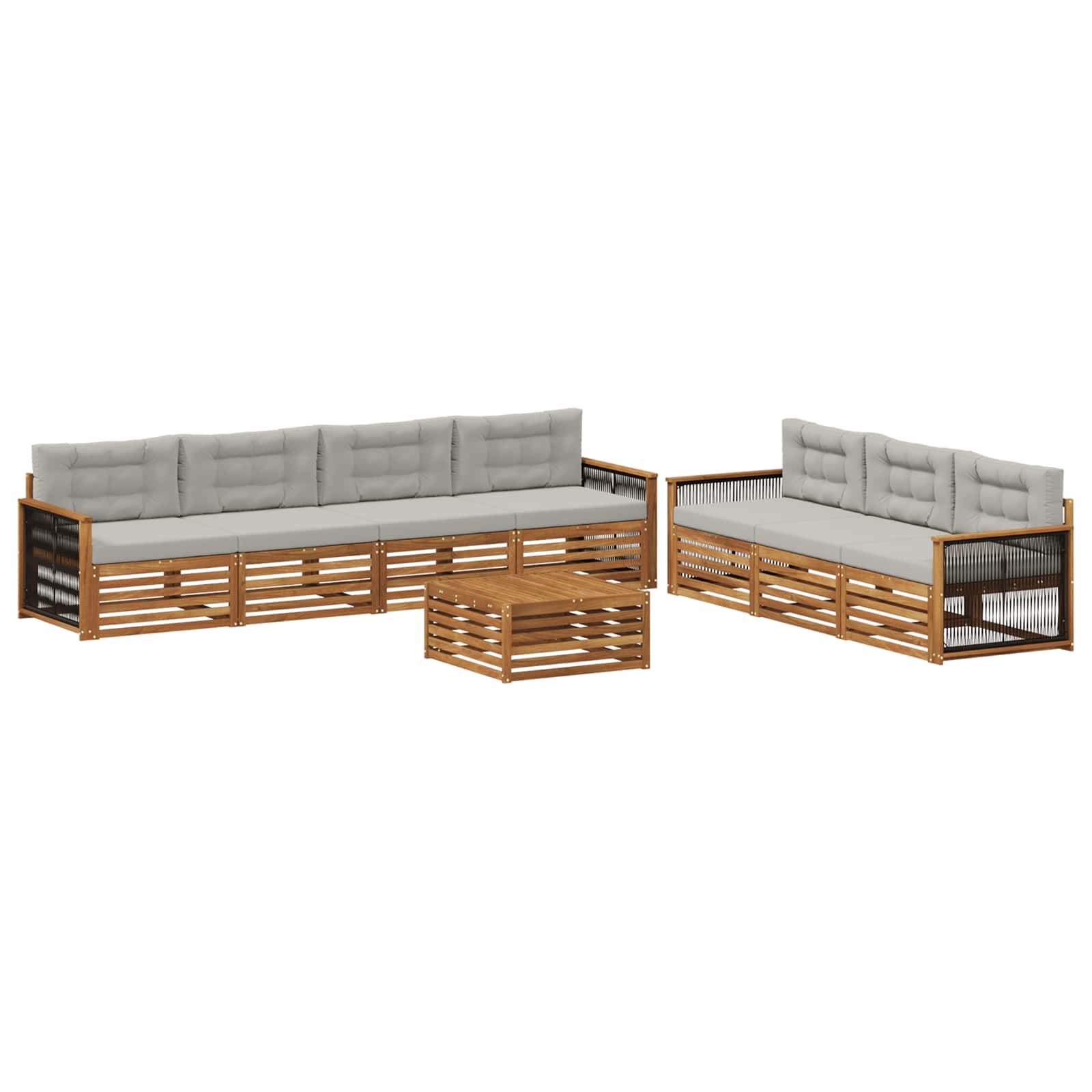 vidaXL Buiten bankenset 8 pcs Naturel