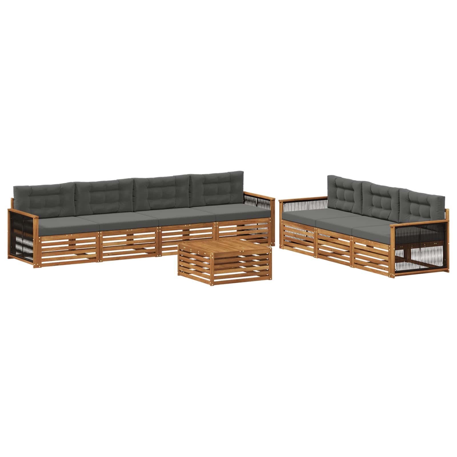 vidaXL Buiten bankenset 8 pcs Naturel