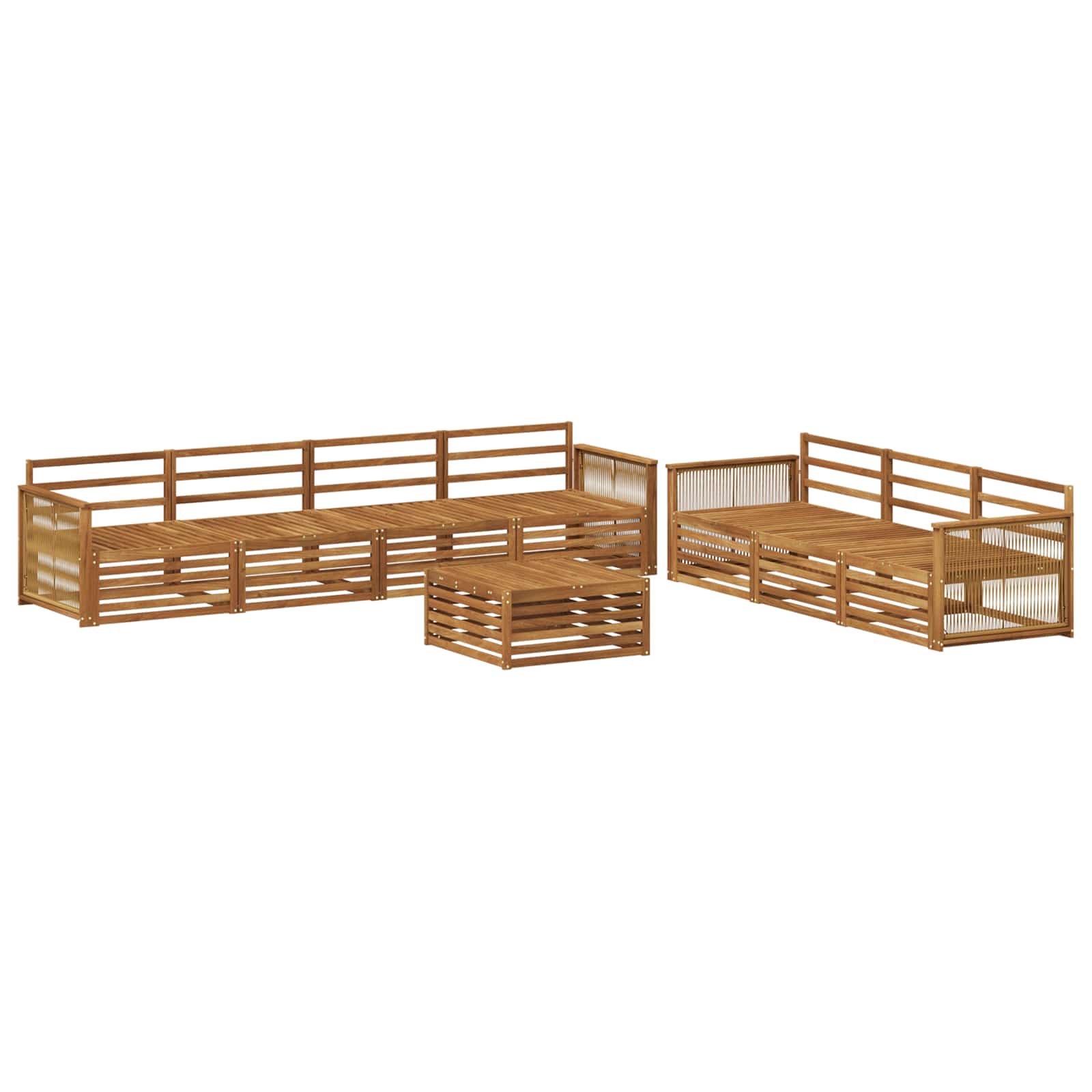 vidaXL Buiten bankenset 8 pcs Naturel