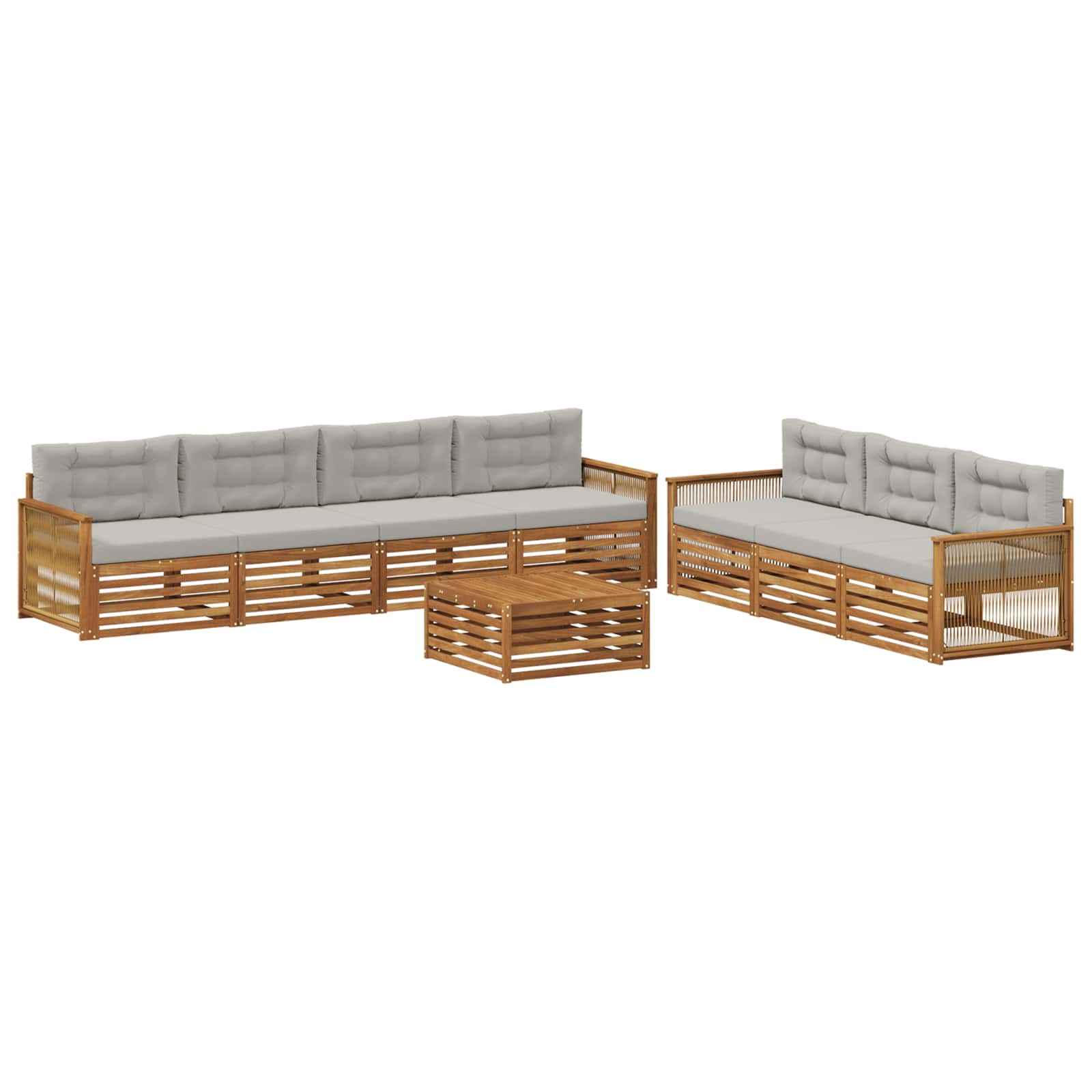 vidaXL Buiten bankenset 8 pcs Naturel