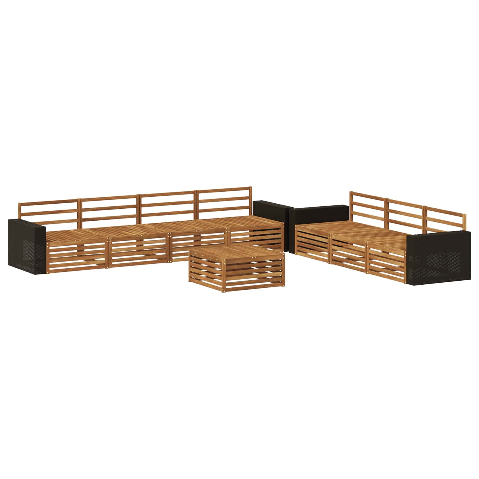 vidaXL Buiten bankenset 8 pcs Naturel