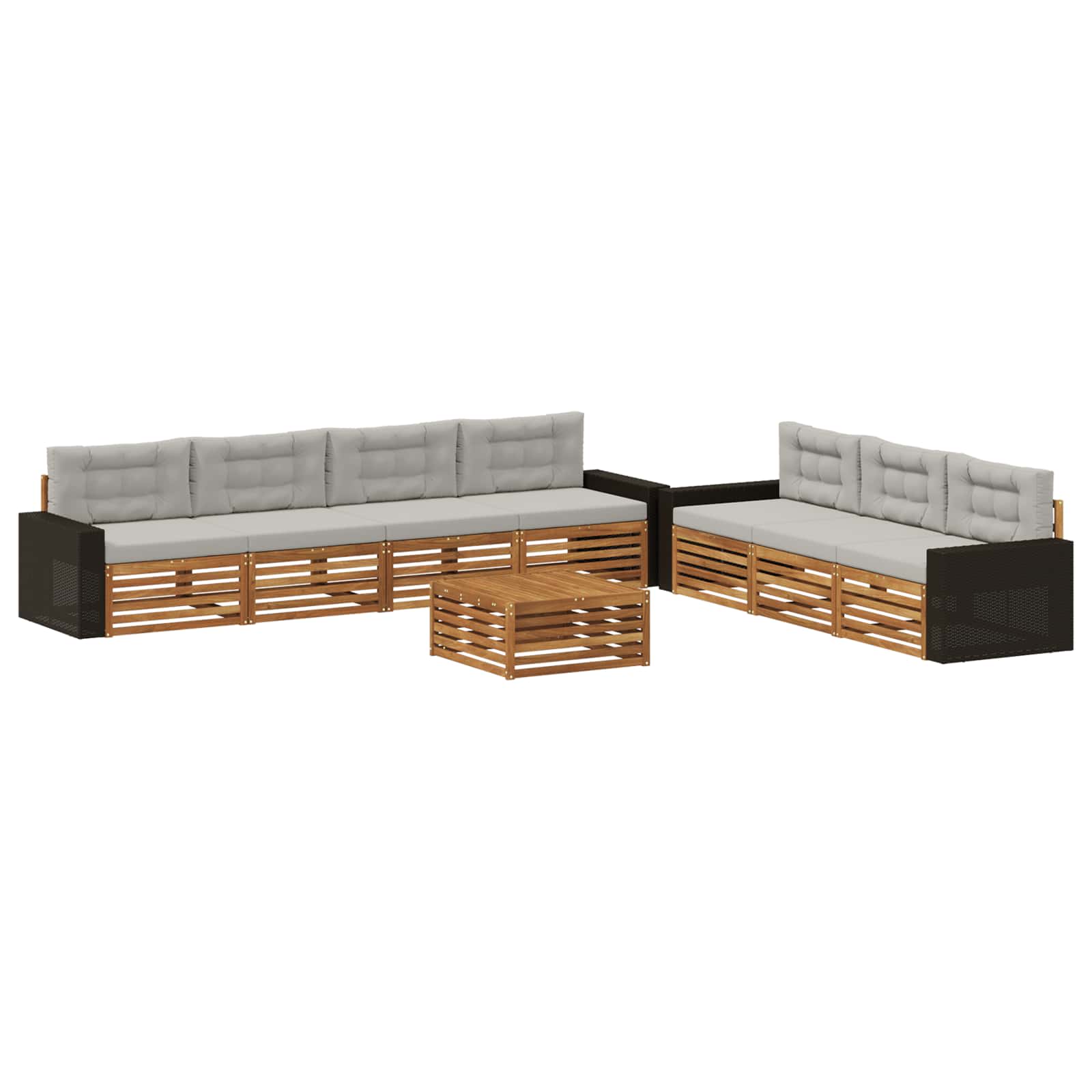 vidaXL Buiten bankenset 8 pcs Naturel