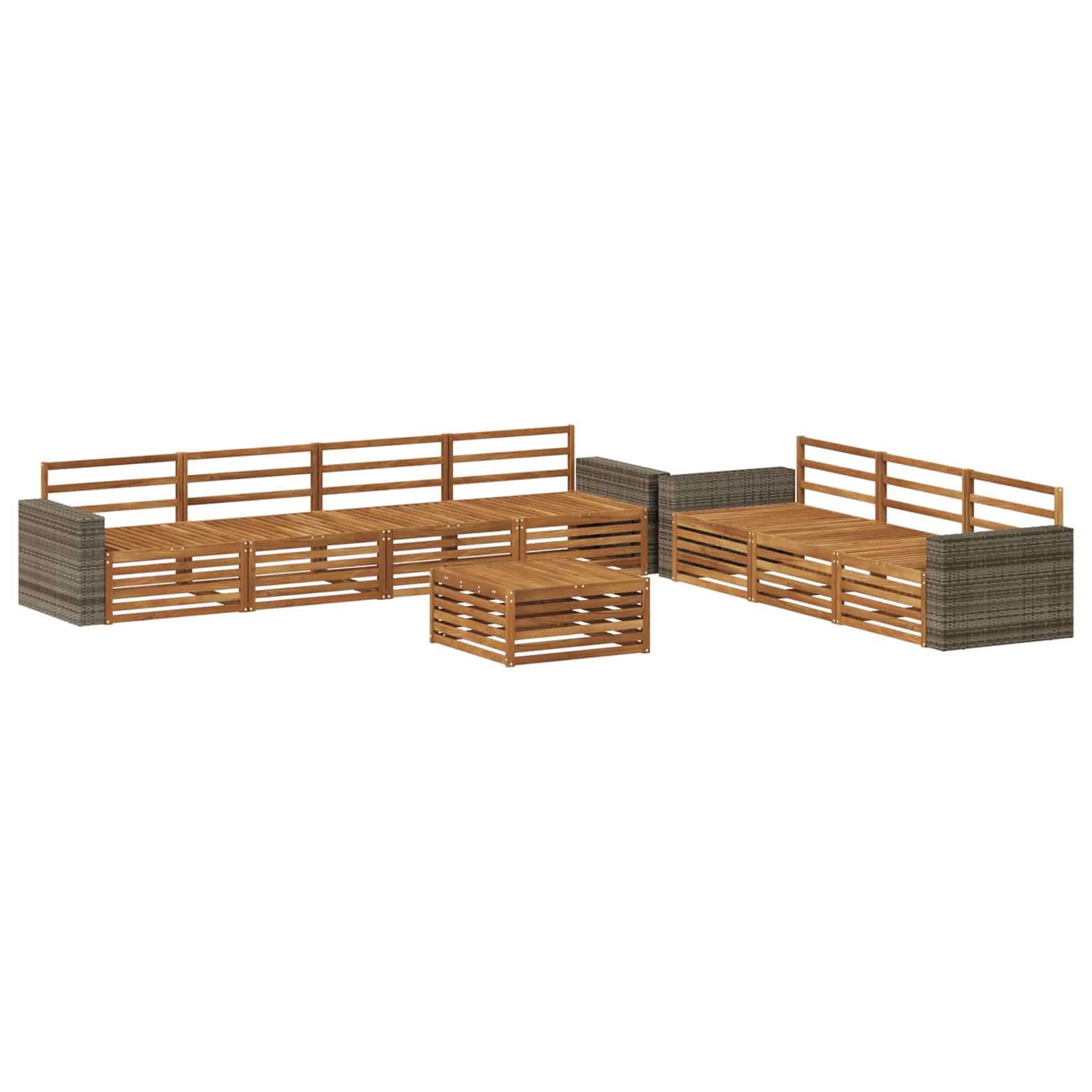 vidaXL Buiten bankenset 8 pcs Naturel