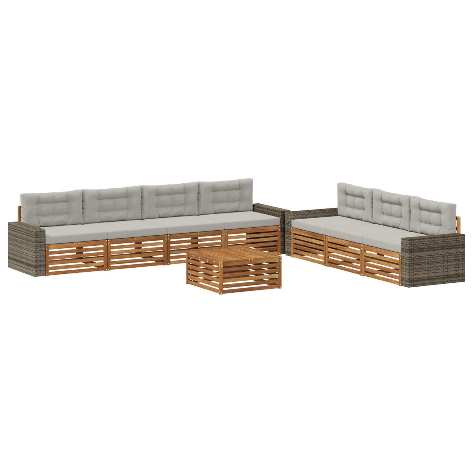 vidaXL Buiten bankenset 8 pcs Naturel