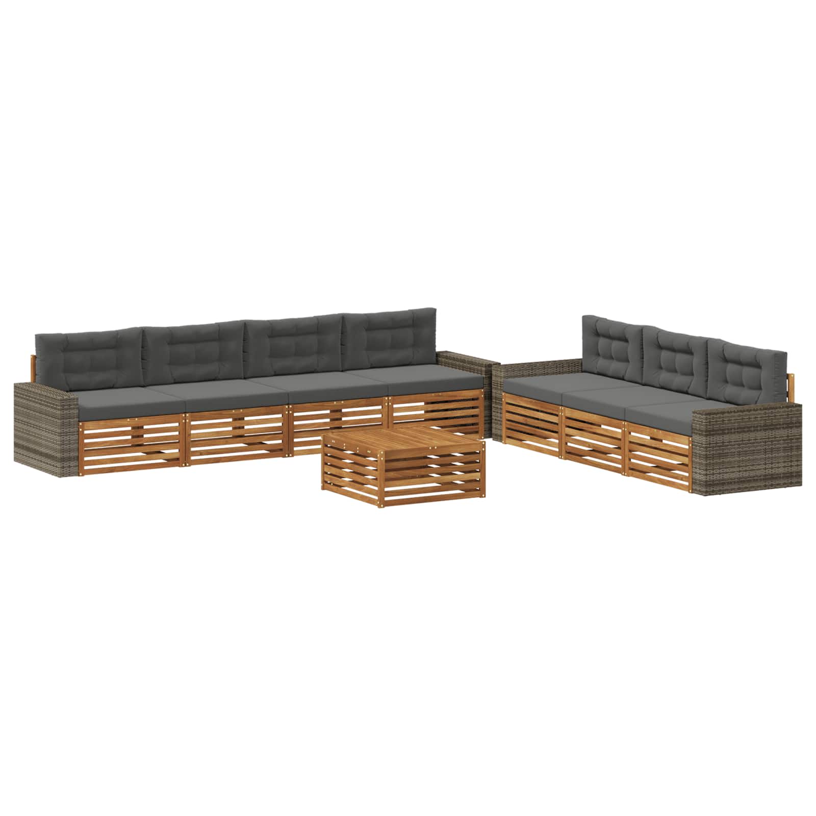 vidaXL Buiten bankenset 8 pcs Naturel