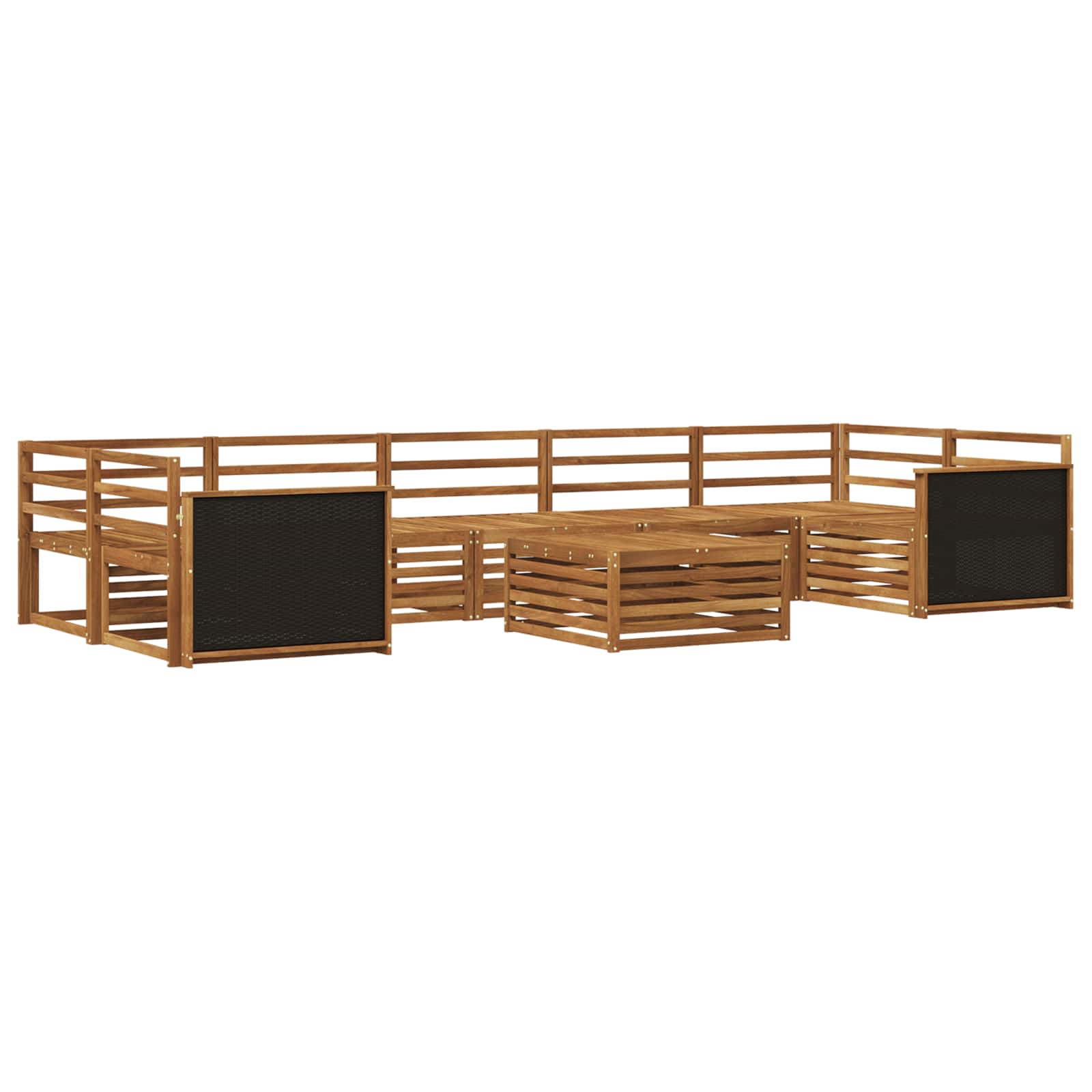 vidaXL Buiten bankenset 8 pcs Naturel