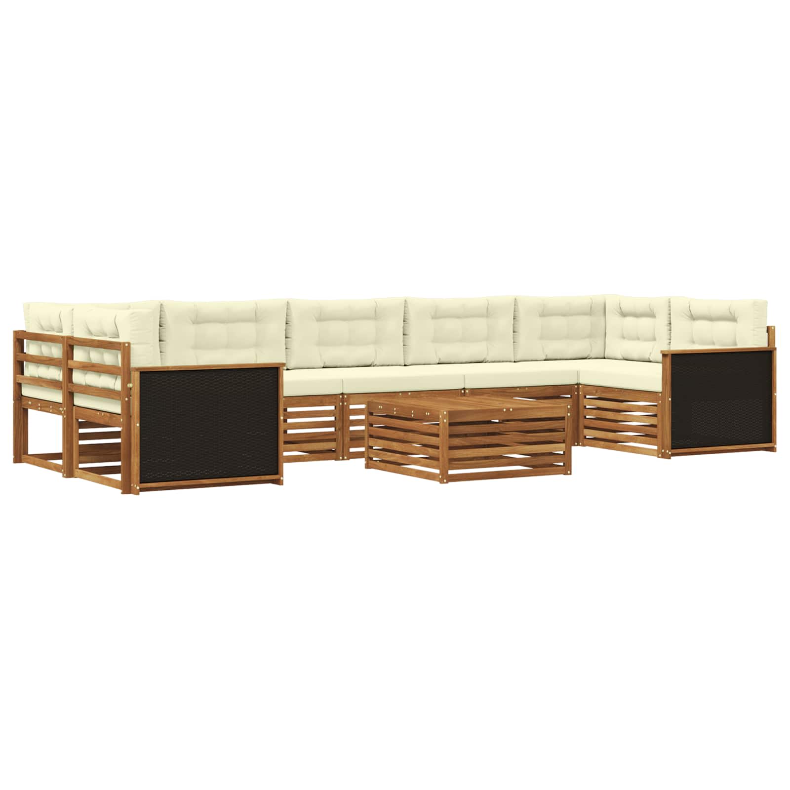 vidaXL Buiten bankenset 8 pcs Naturel