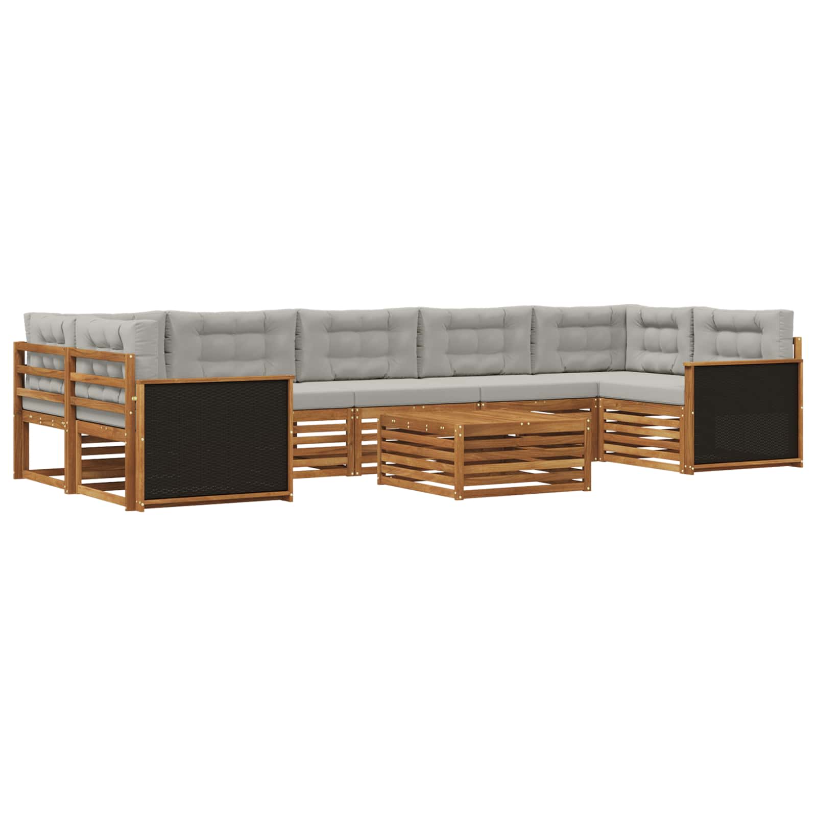 vidaXL Buiten bankenset 8 pcs Naturel