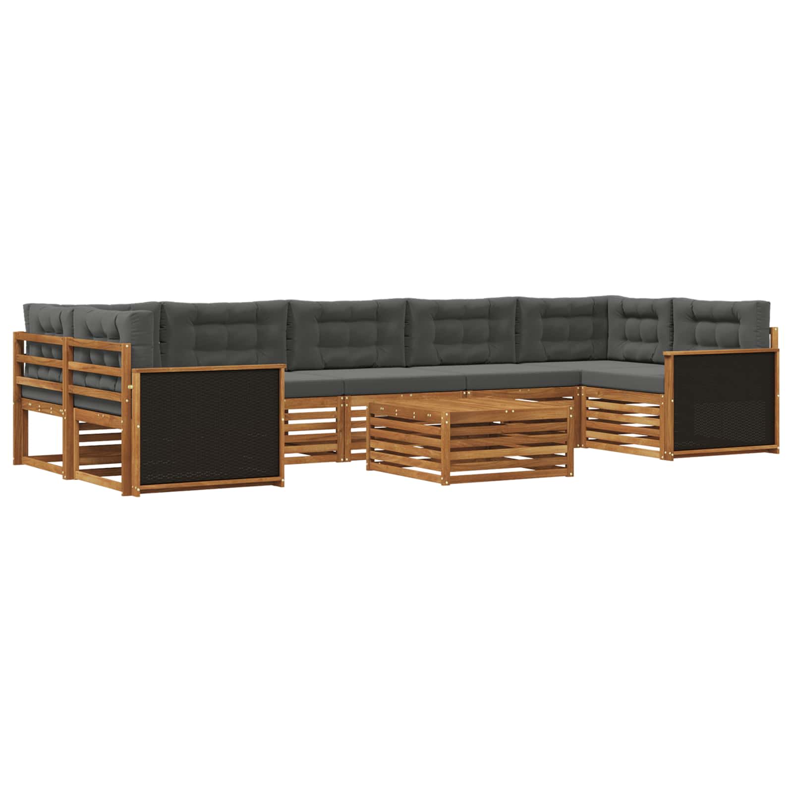 vidaXL Buiten bankenset 8 pcs Naturel