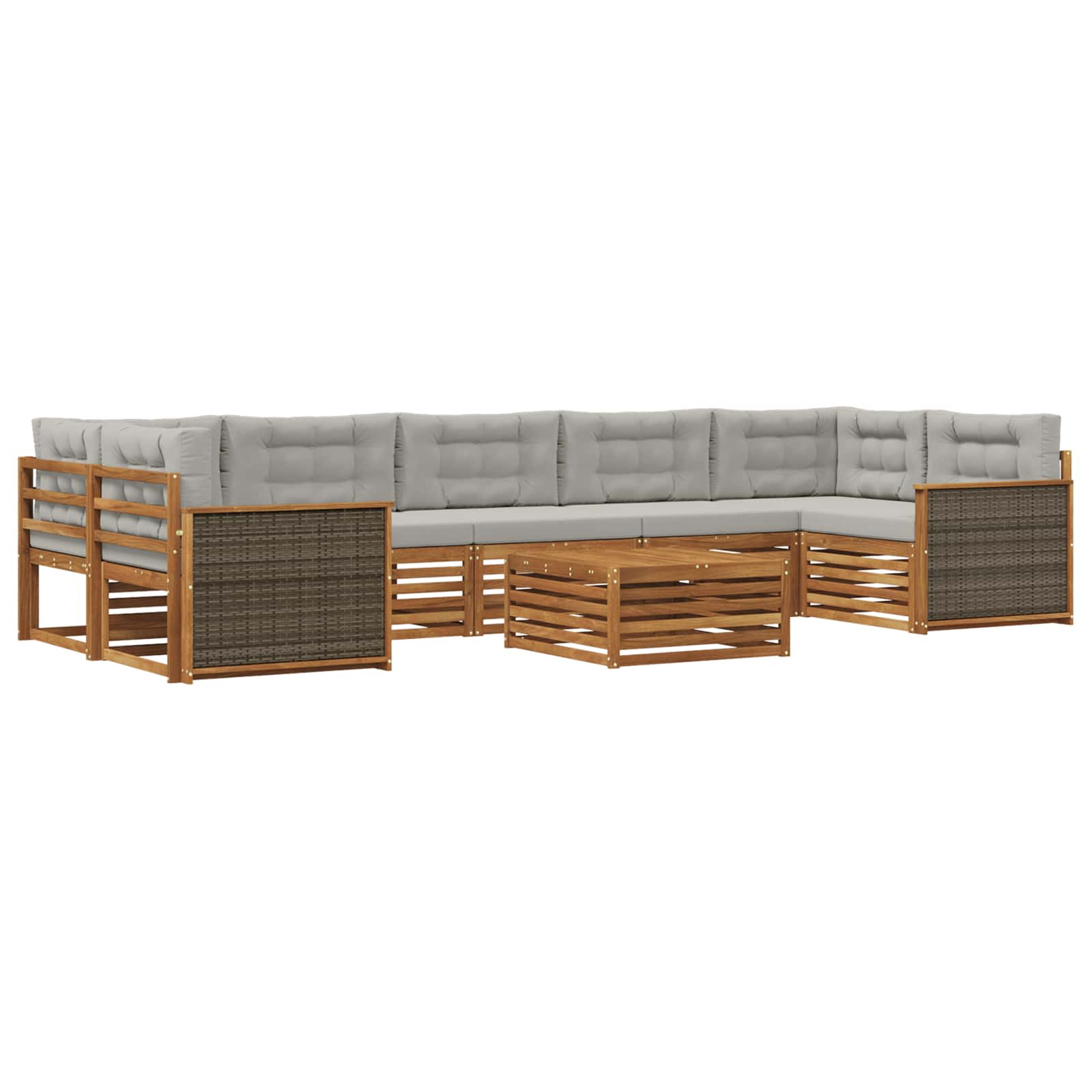 vidaXL Buiten bankenset 8 pcs Naturel