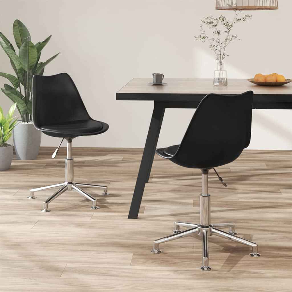 vidaXL Eetkamerstoelen draaibaar 2 st kunstleer wit