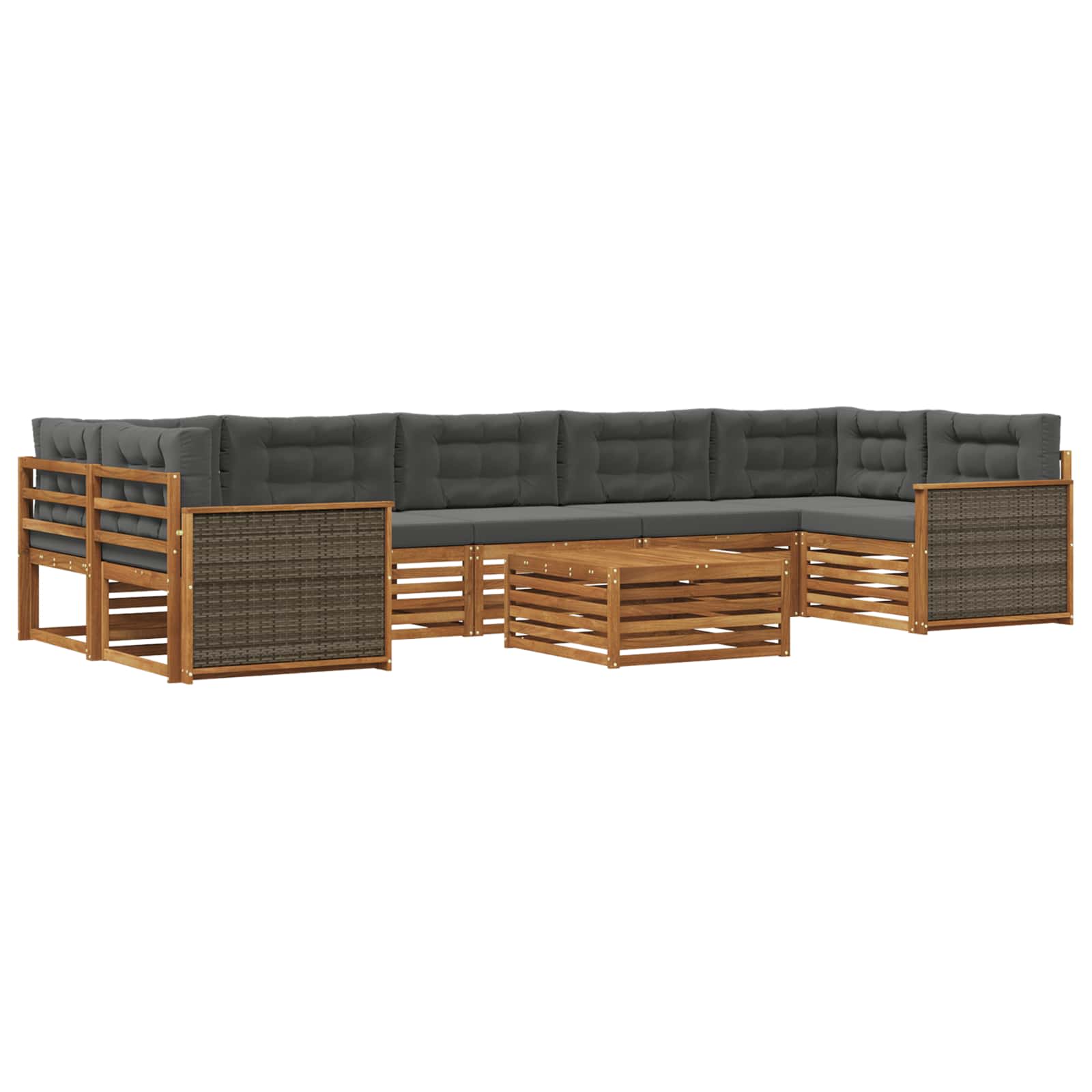 vidaXL Buiten bankenset 8 pcs Naturel