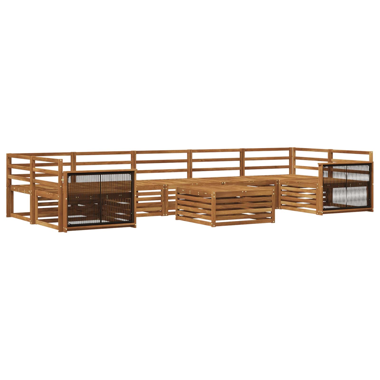 vidaXL Buiten bankenset 8 pcs Naturel
