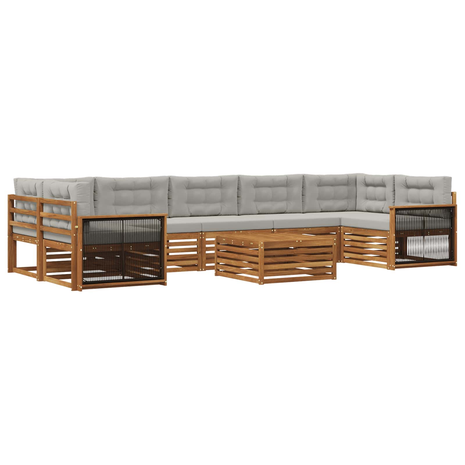 vidaXL Buiten bankenset 8 pcs Naturel