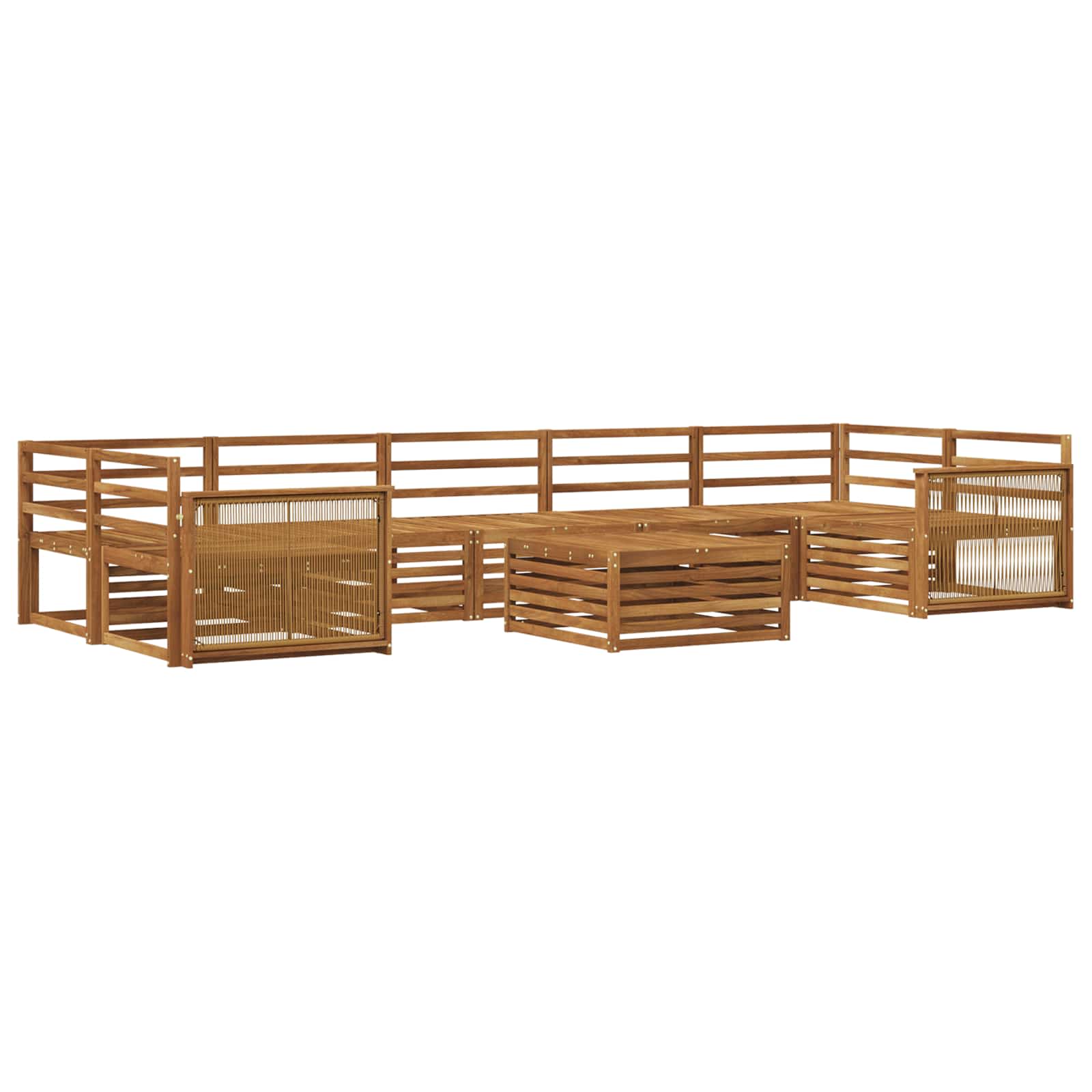 vidaXL Buiten bankenset 8 pcs Naturel
