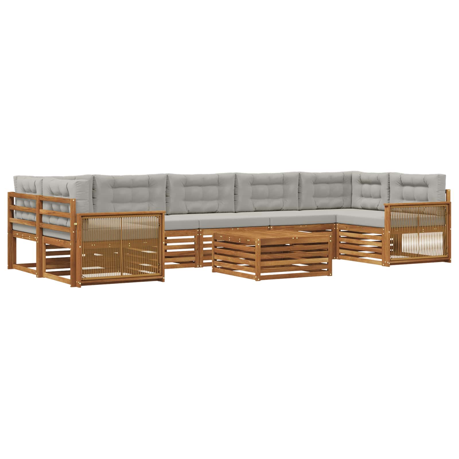 vidaXL Buiten bankenset 8 pcs Naturel