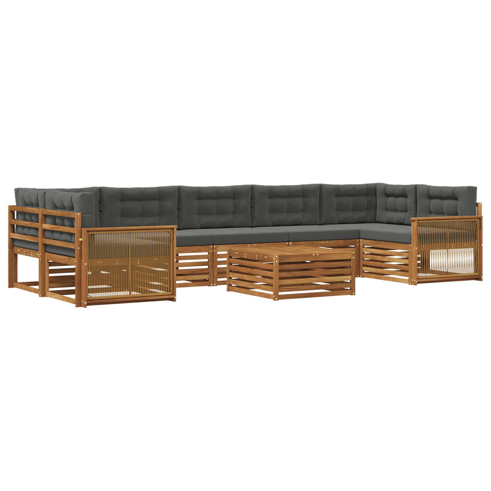 vidaXL Buiten bankenset 8 pcs Naturel
