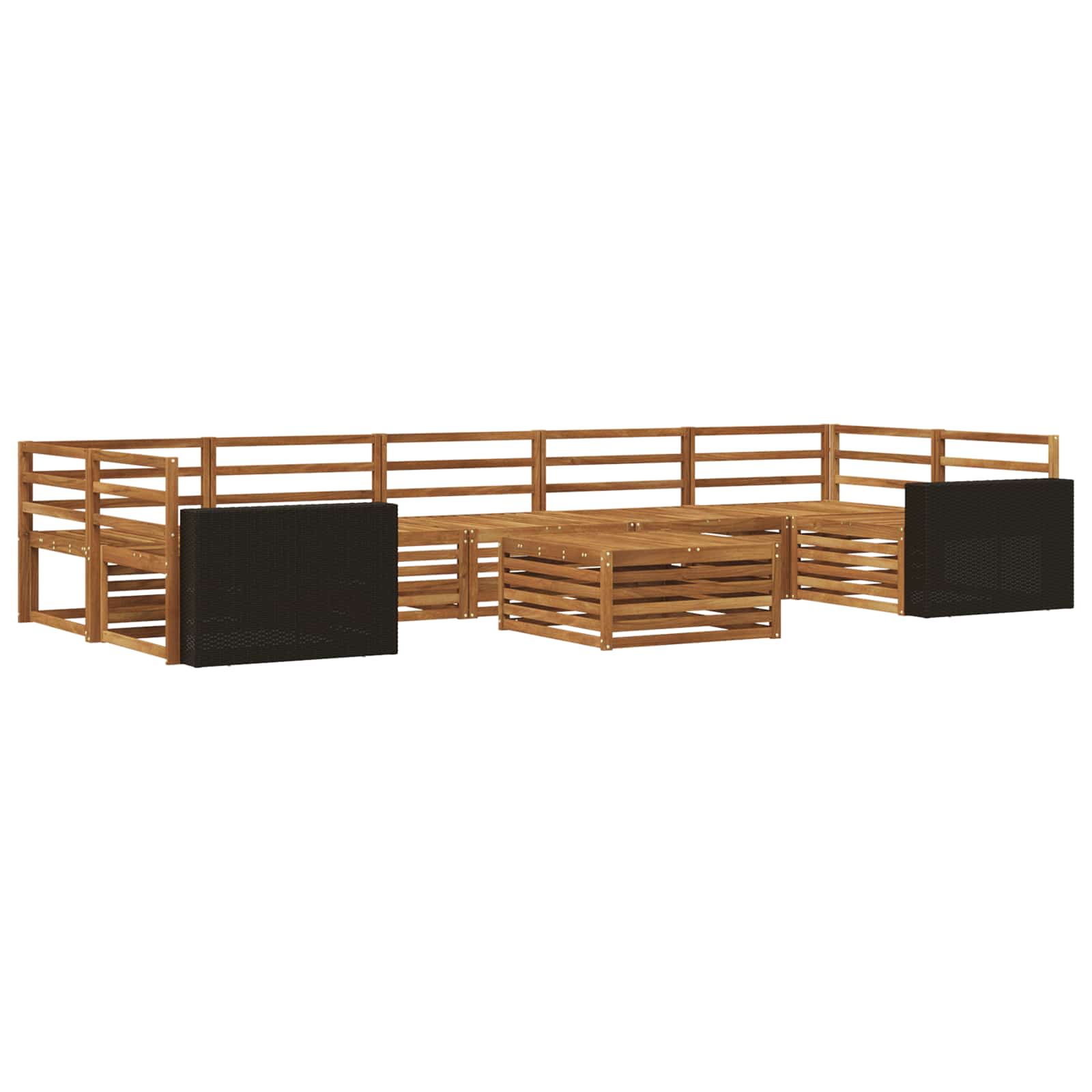 vidaXL Buiten bankenset 8 pcs Naturel