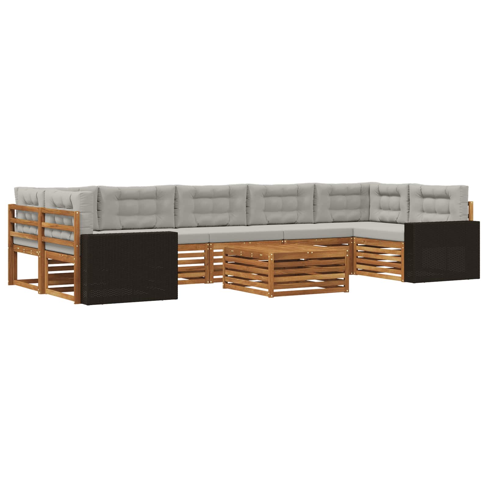 vidaXL Buiten bankenset 8 pcs Naturel
