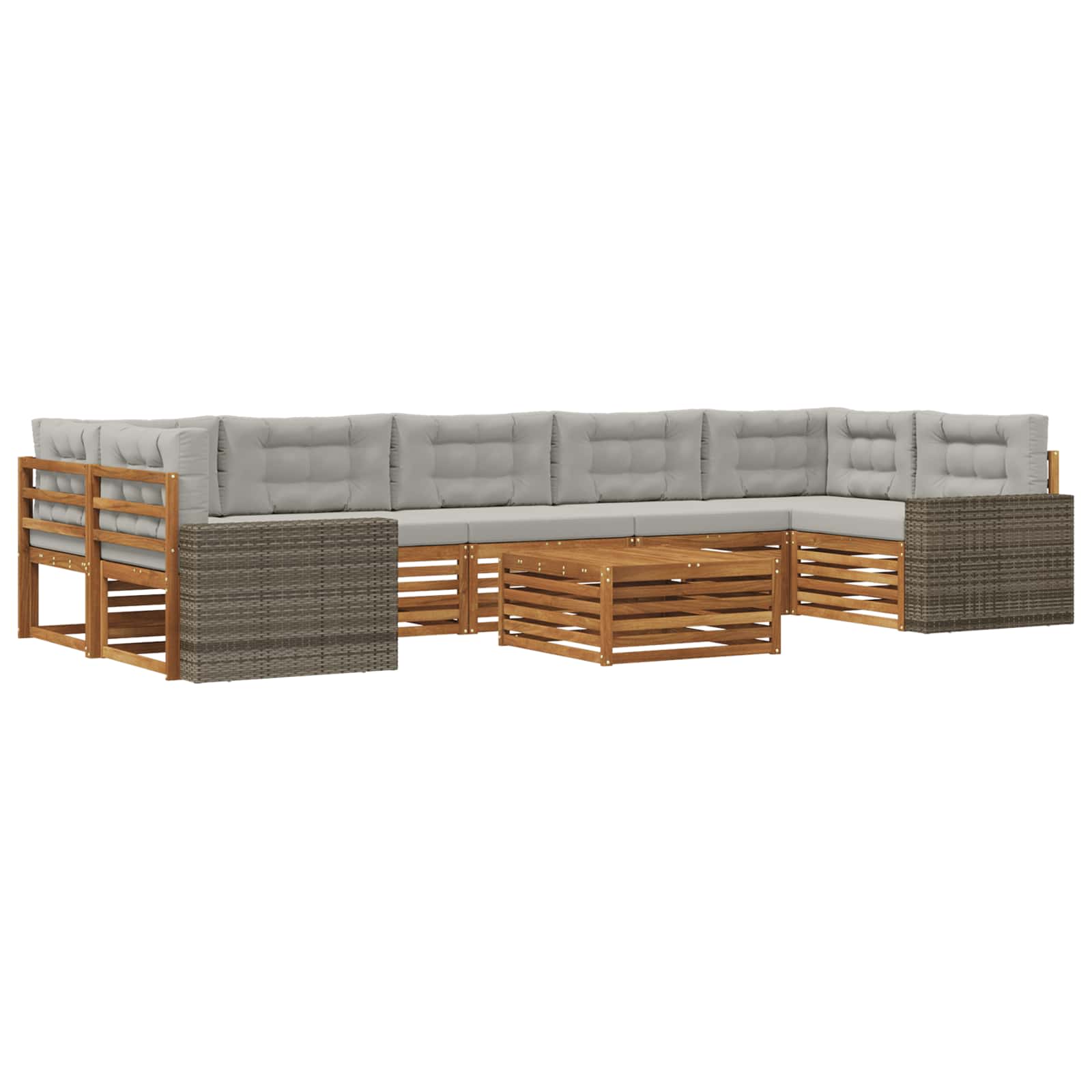 vidaXL Buiten bankenset 8 pcs Naturel