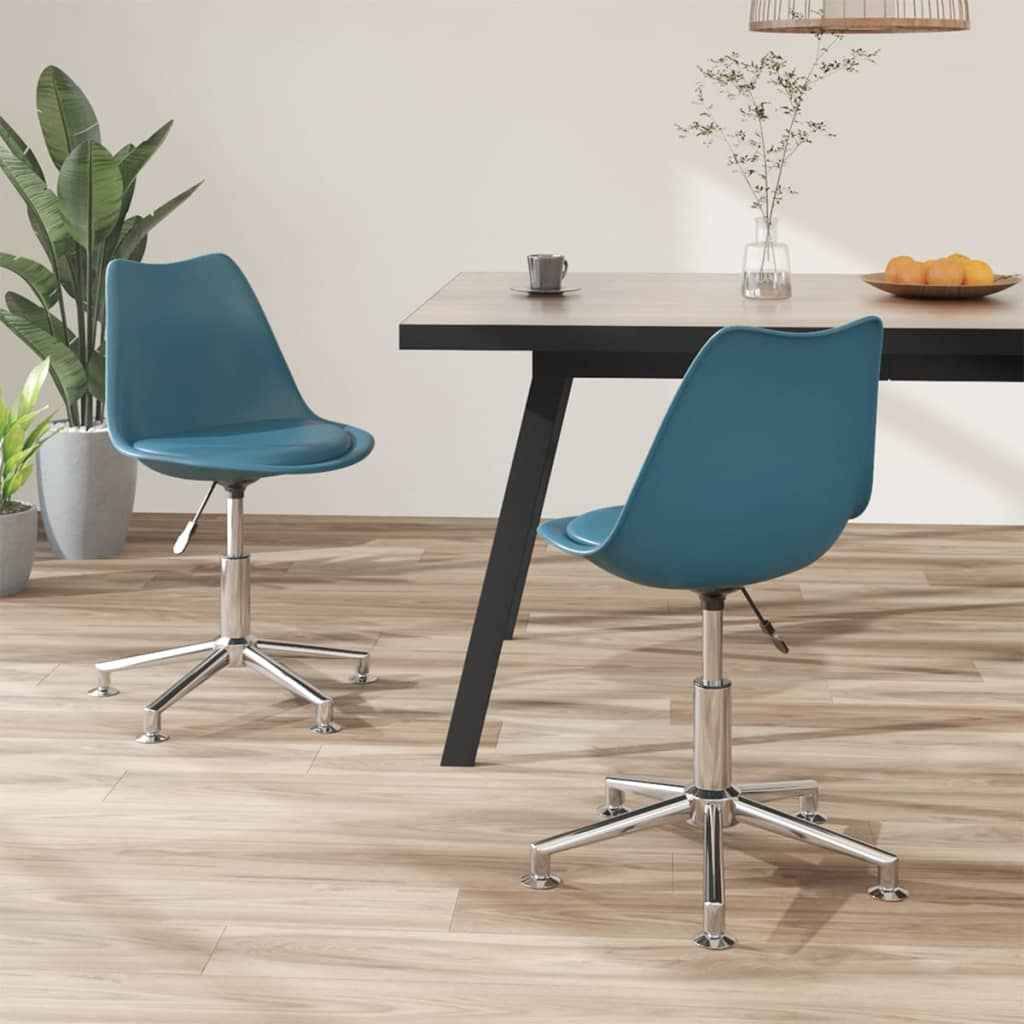 vidaXL Eetkamerstoelen draaibaar 2 st kunstleer wit
