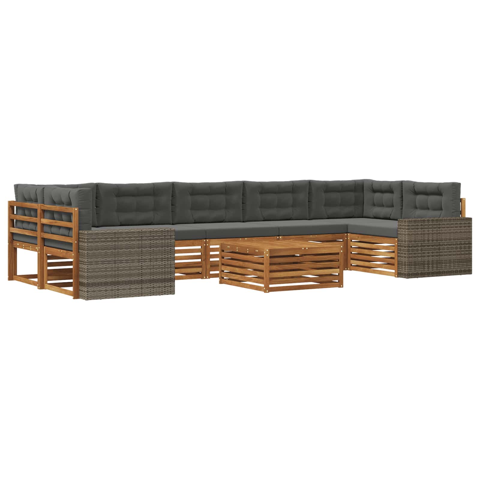 vidaXL Buiten bankenset 8 pcs Naturel