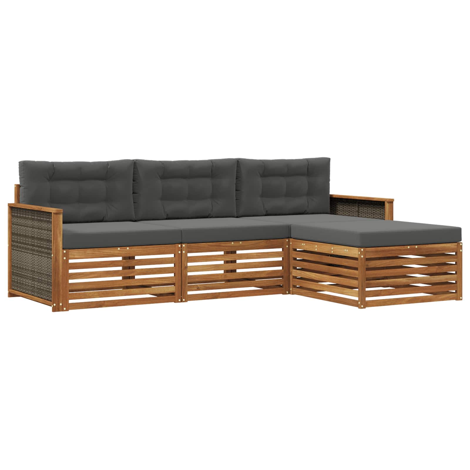 vidaXL Buiten bankenset 4 pcs Naturel