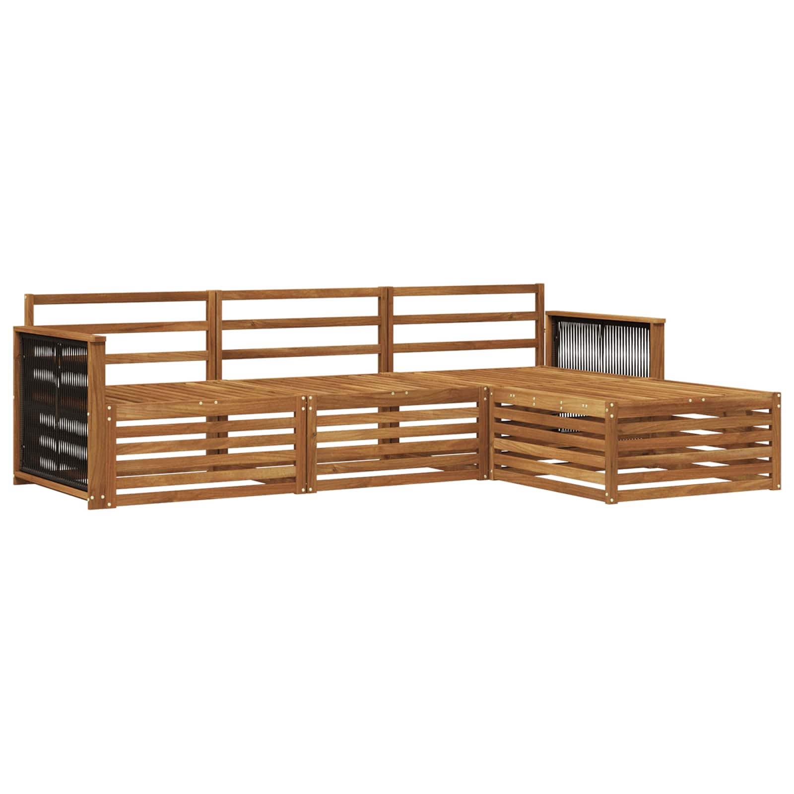vidaXL Buiten bankenset 4 pcs Naturel