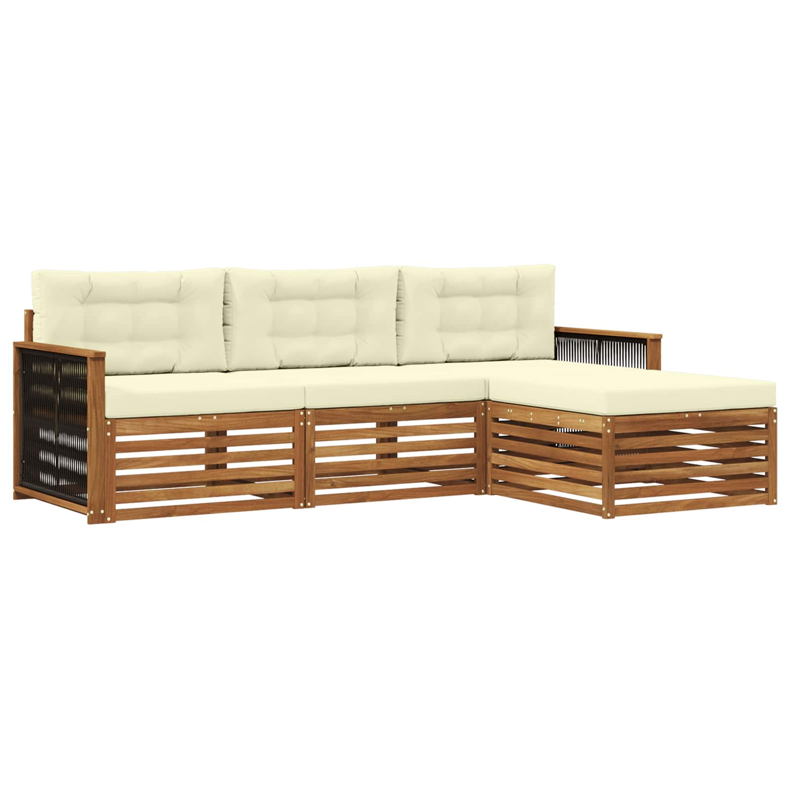 vidaXL Buiten bankenset 4 pcs Naturel